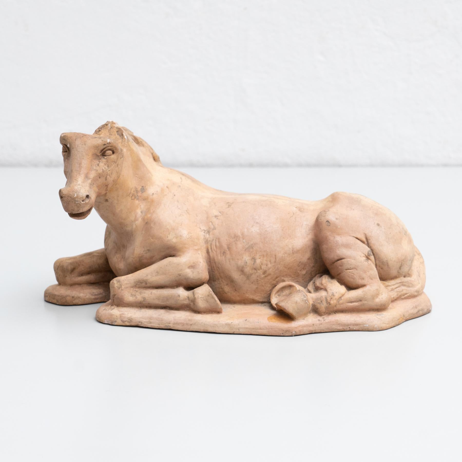 Figura di cavallo tradizionale in gesso, 1950 circa in vendita 4