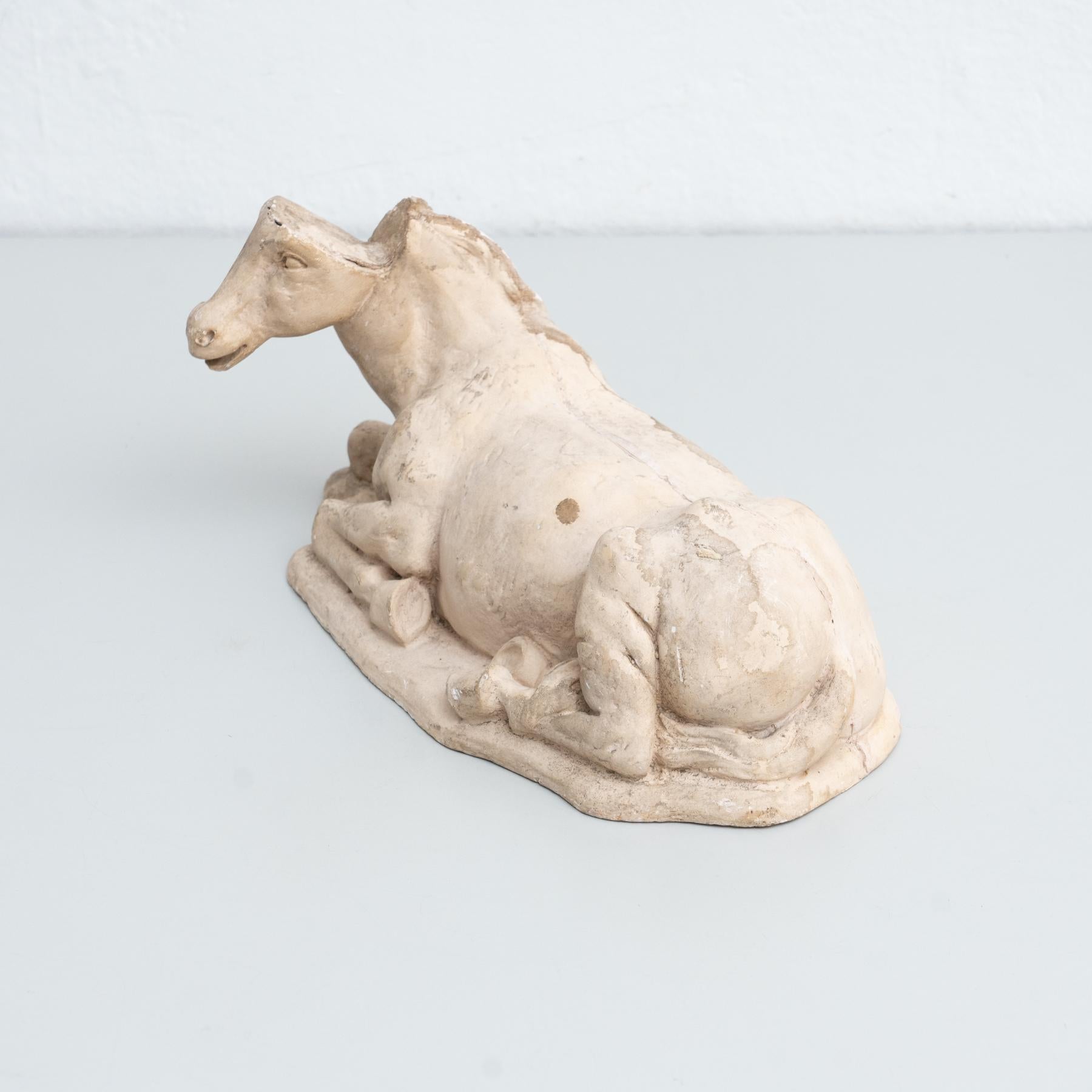 Figure de cheval traditionnelle en plâtre, vers 1950 en vente 3