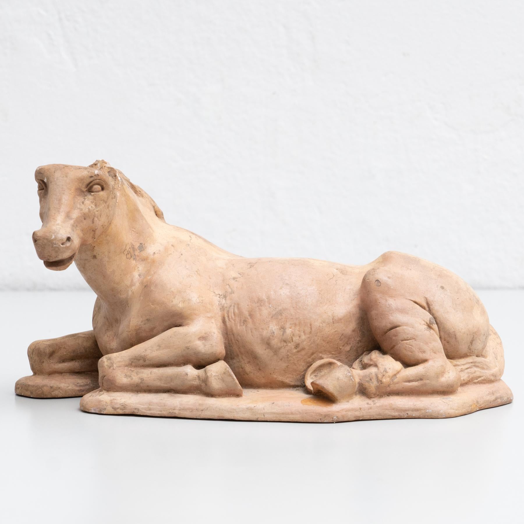 Plaster Traditional Horse Figure, circa 1950 For Sale 6
