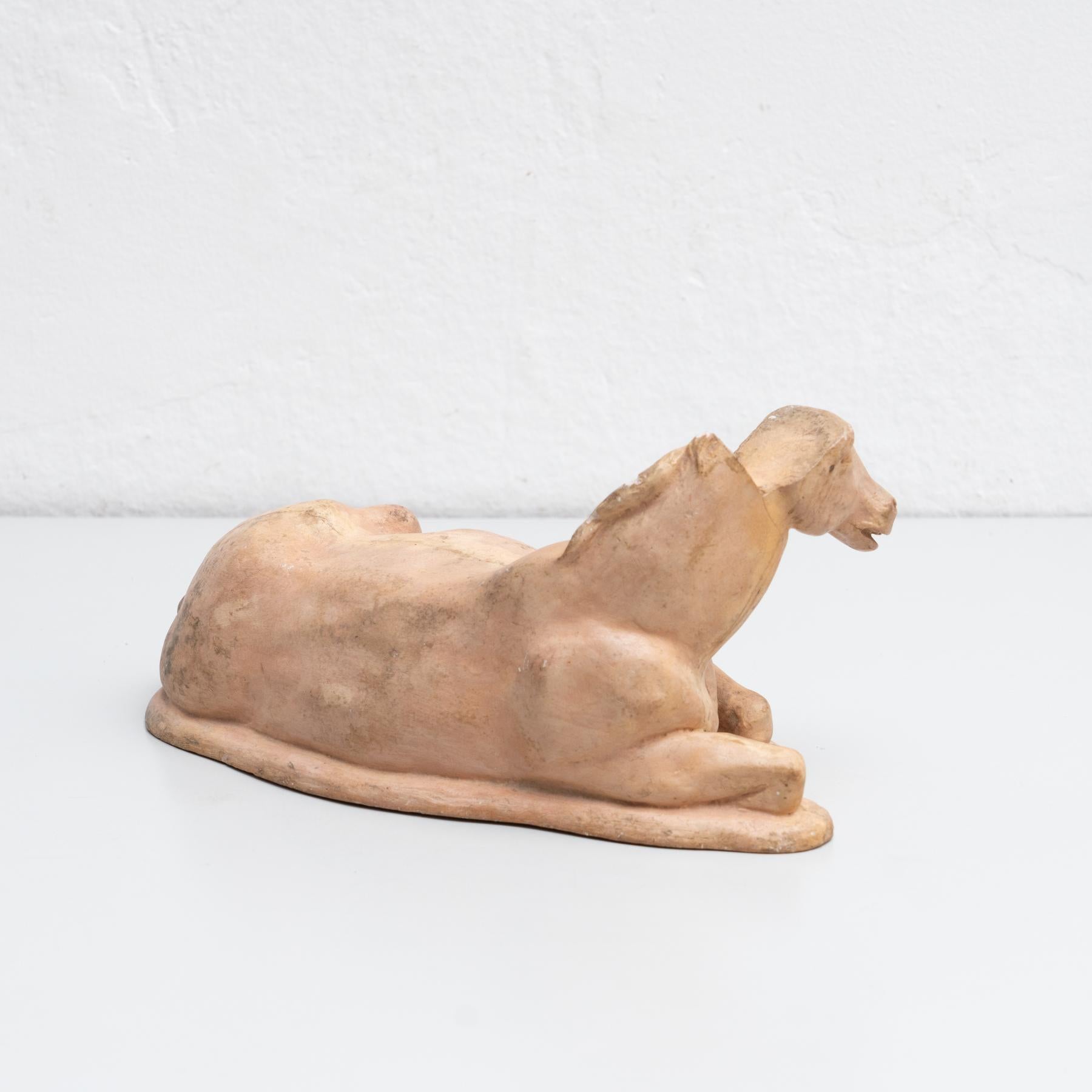 Metà XX secolo Figura di cavallo tradizionale in gesso, 1950 circa in vendita