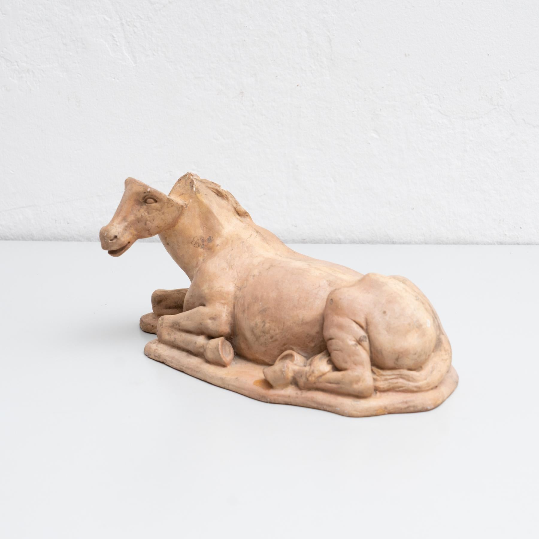 Figura di cavallo tradizionale in gesso, 1950 circa in vendita 2