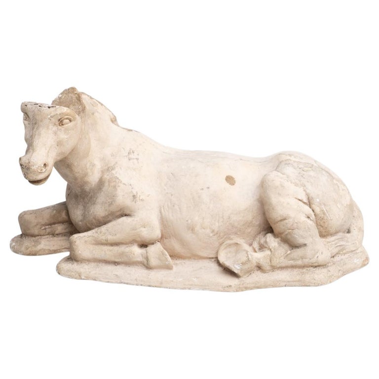 Plaster Traditional Horse Figure, circa 1950 For Sale