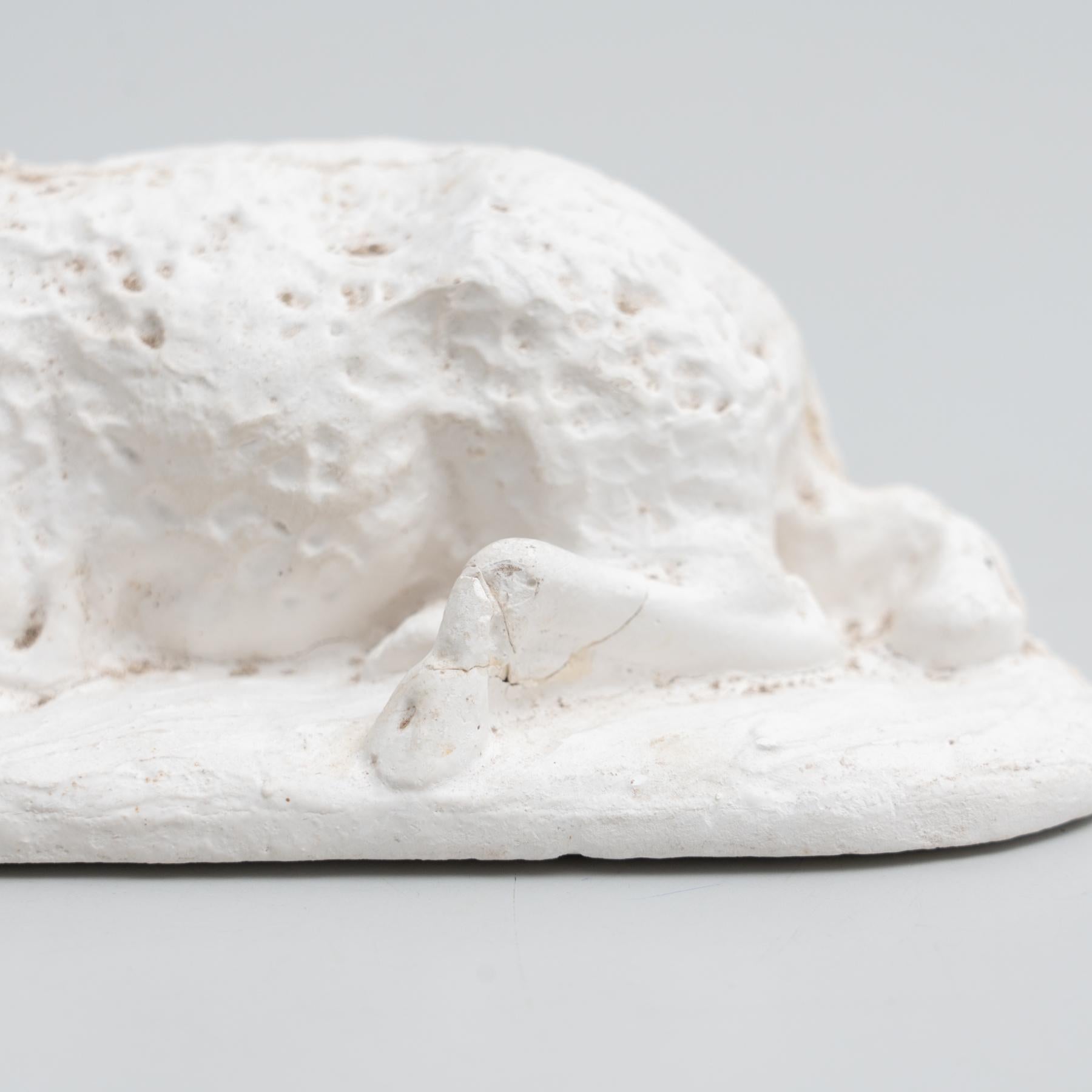Mid-20th Century Plaster Traditional Sheep Figure, circa 1950 For Sale
