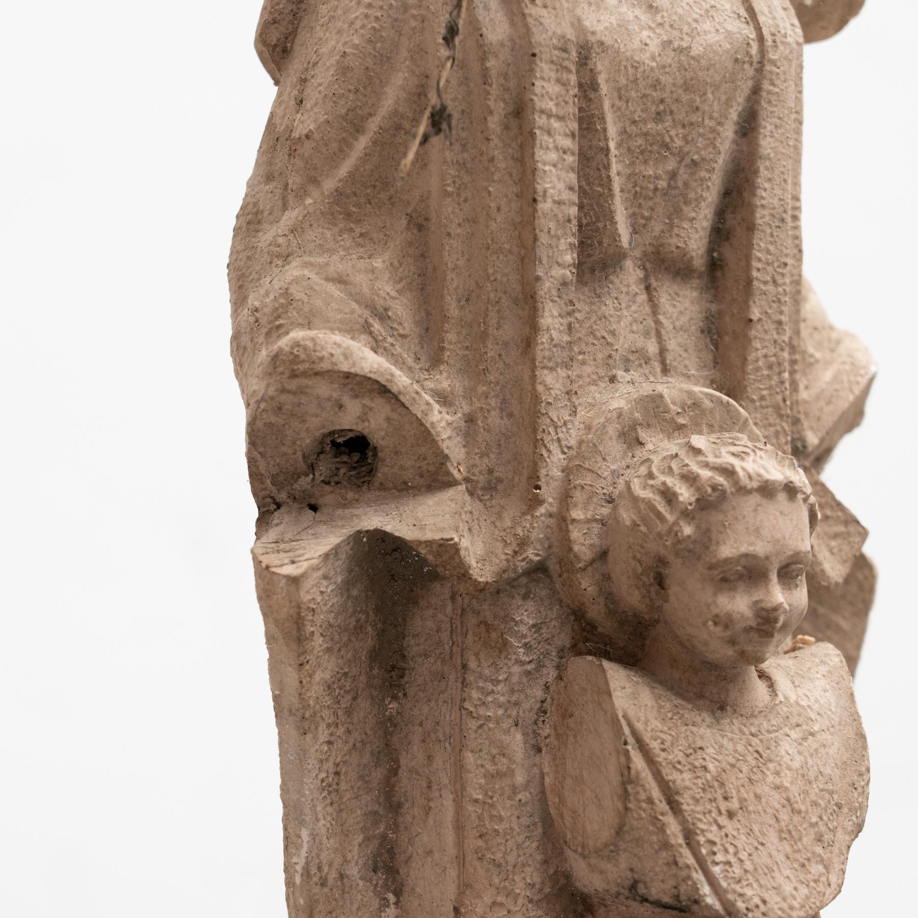Plaster Traditional Spanish Figure of a Virgin, circa 1950 For Sale 13
