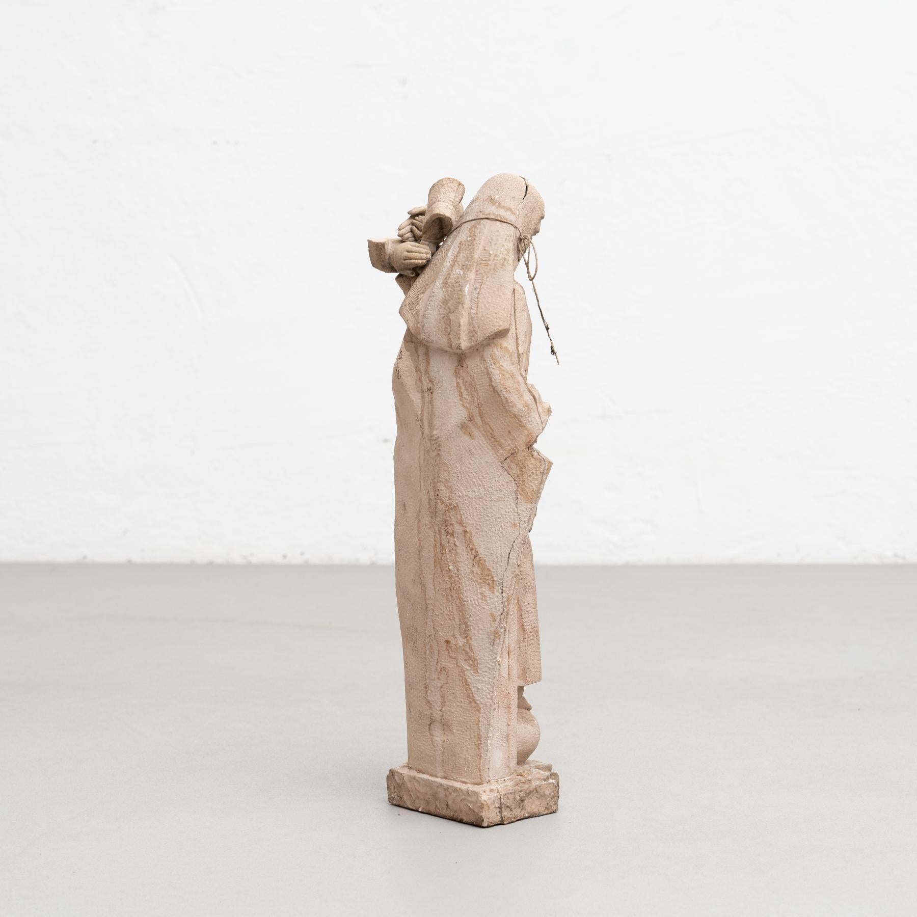Mid-20th Century Plaster Traditional Spanish Figure of a Virgin, circa 1950 For Sale