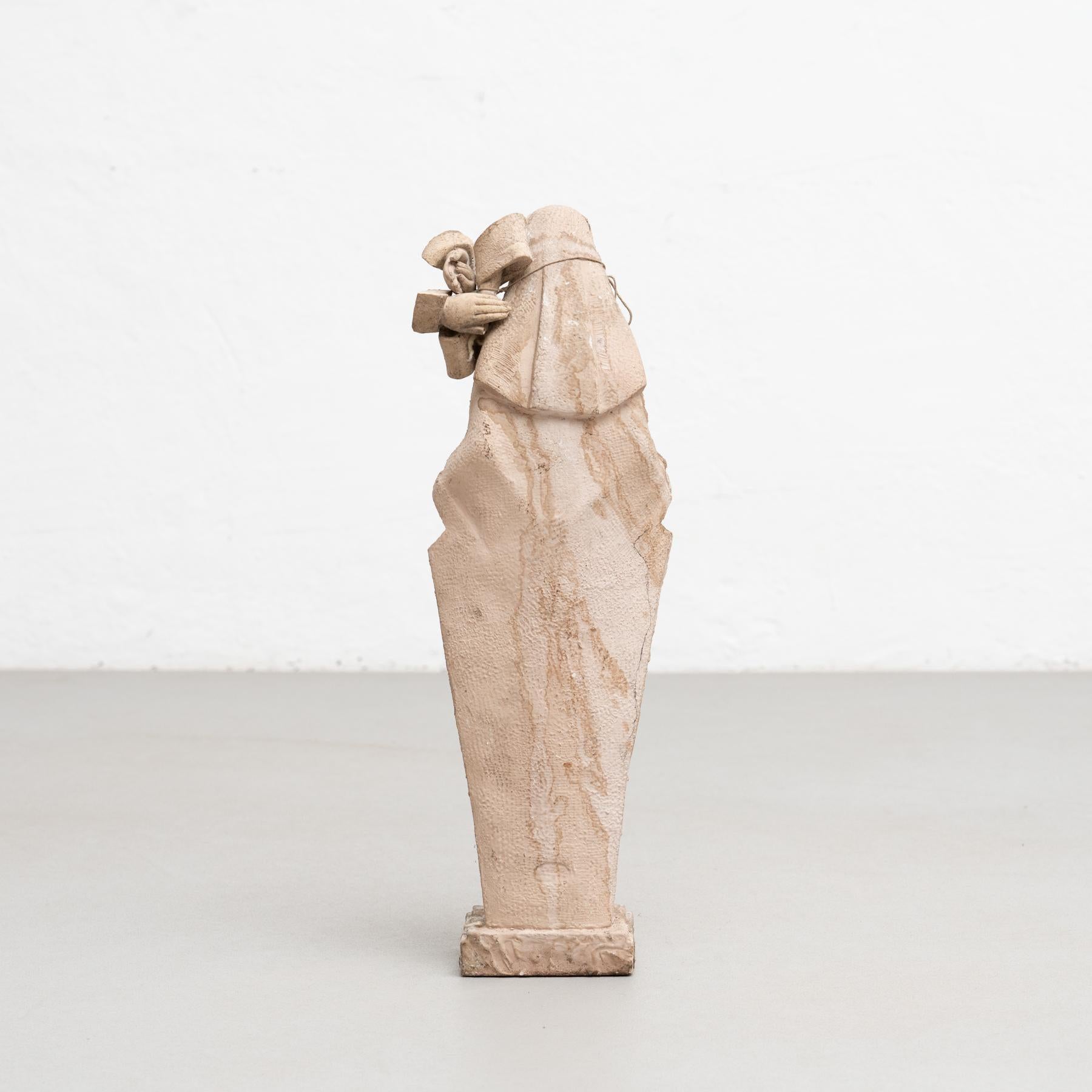 Plaster Traditional Spanish Figure of a Virgin, circa 1950 For Sale 1