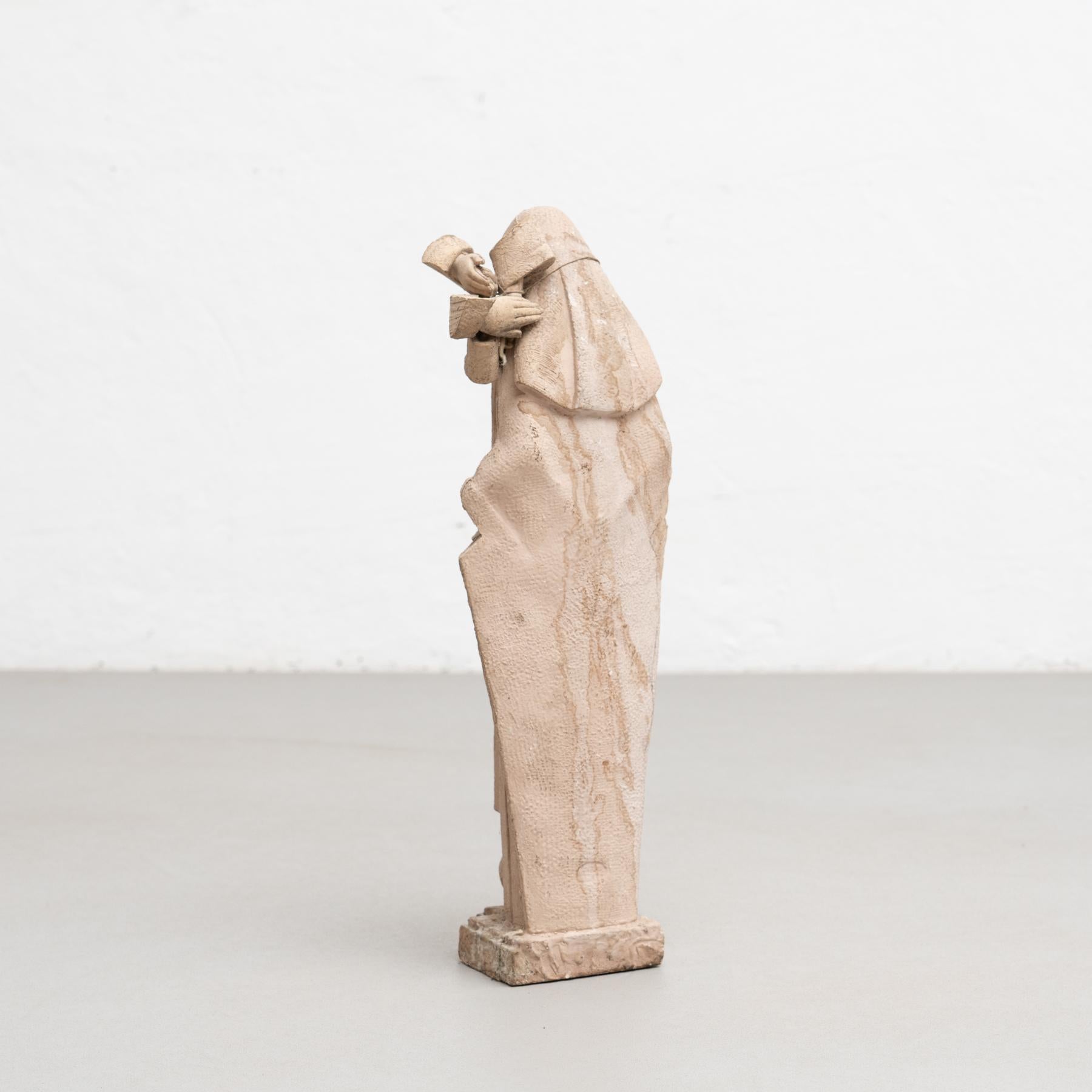 Plaster Traditional Spanish Figure of a Virgin, circa 1950 For Sale 1