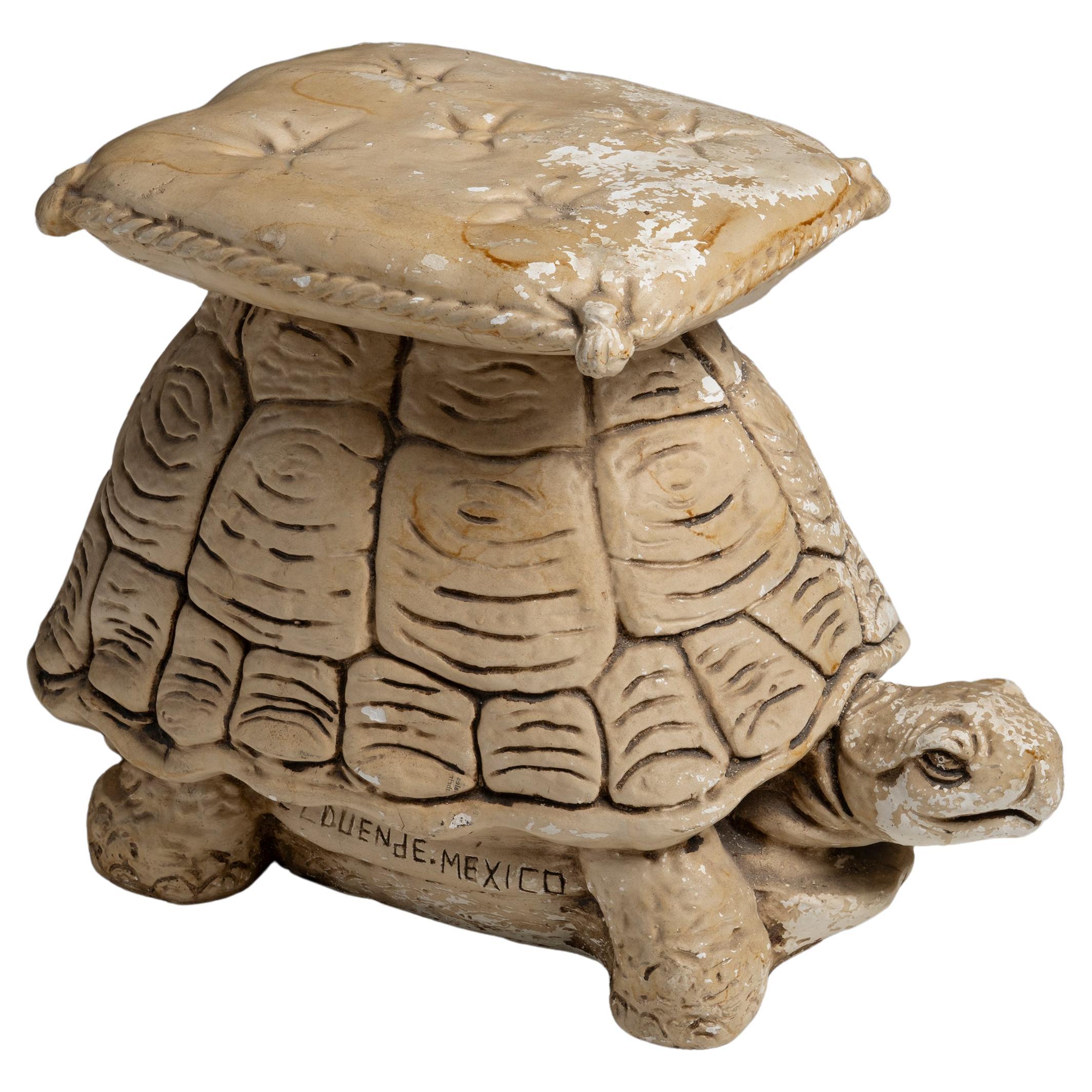 Taburete de jardín Tortuga de escayola, México 1950 en venta
