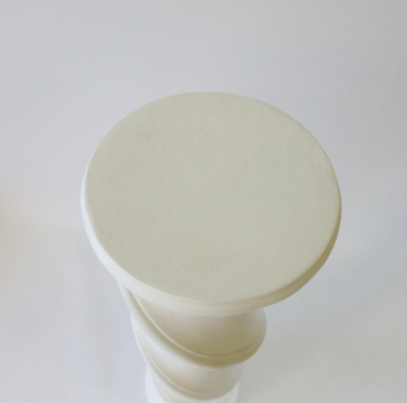 American Plaster Twist Form Plaster Pedestal after Dorothy Draper