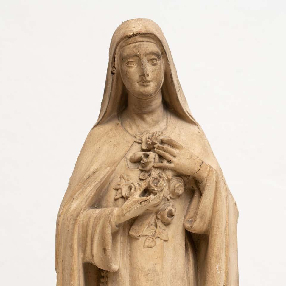 Modern Plaster Virgin Traditional Figure, circa 1930 For Sale