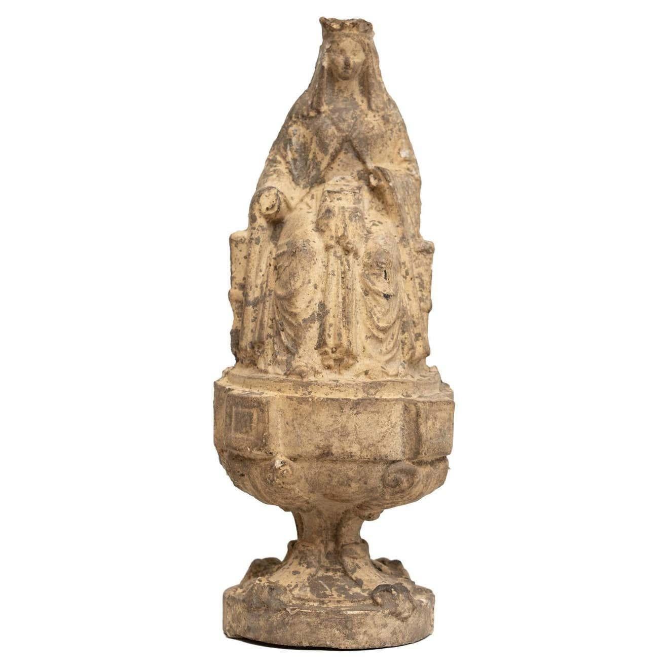 Plaster Virgin Traditional Figure, circa 1950 For Sale 6