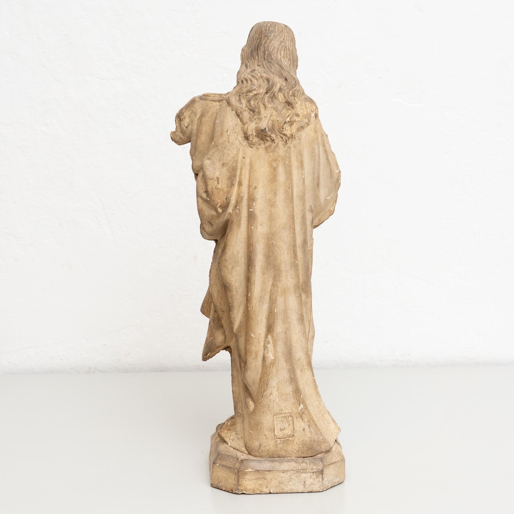 Plaster Virgin Traditional Figure, circa 1950 For Sale 6