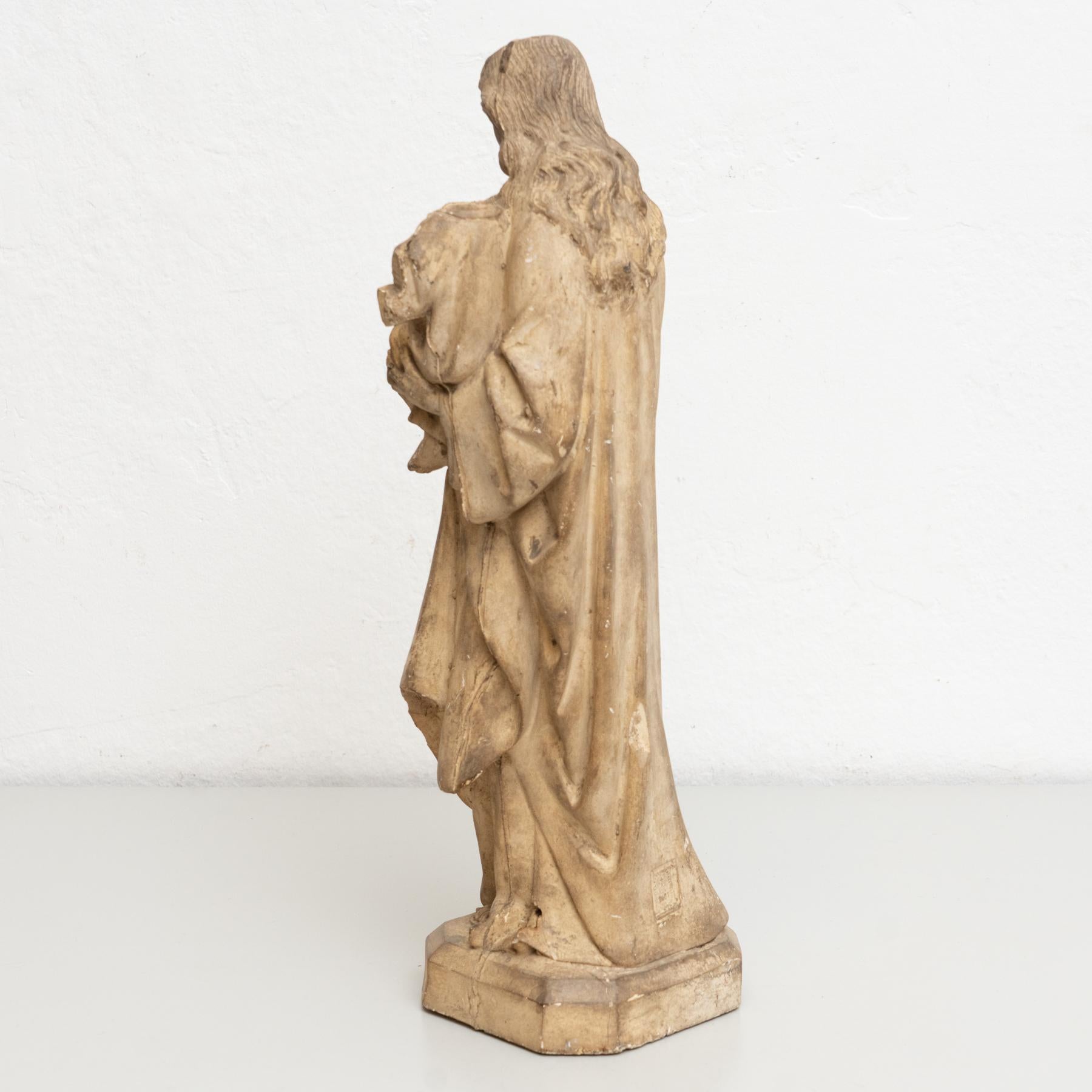 Plaster Virgin Traditional Figure, circa 1950 For Sale 8