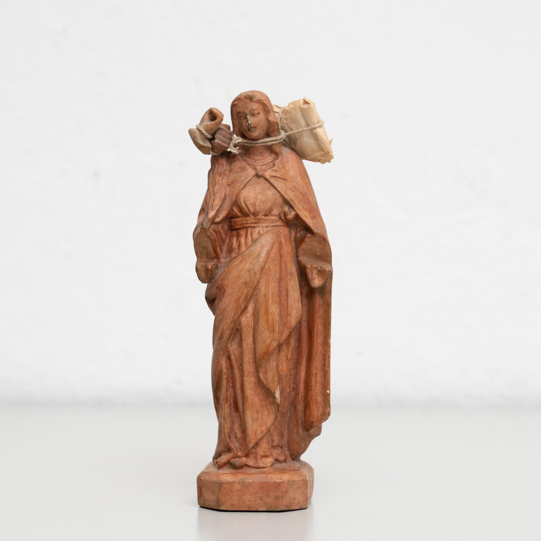 Modern Plaster Virgin Traditional Figure, circa 1950 For Sale