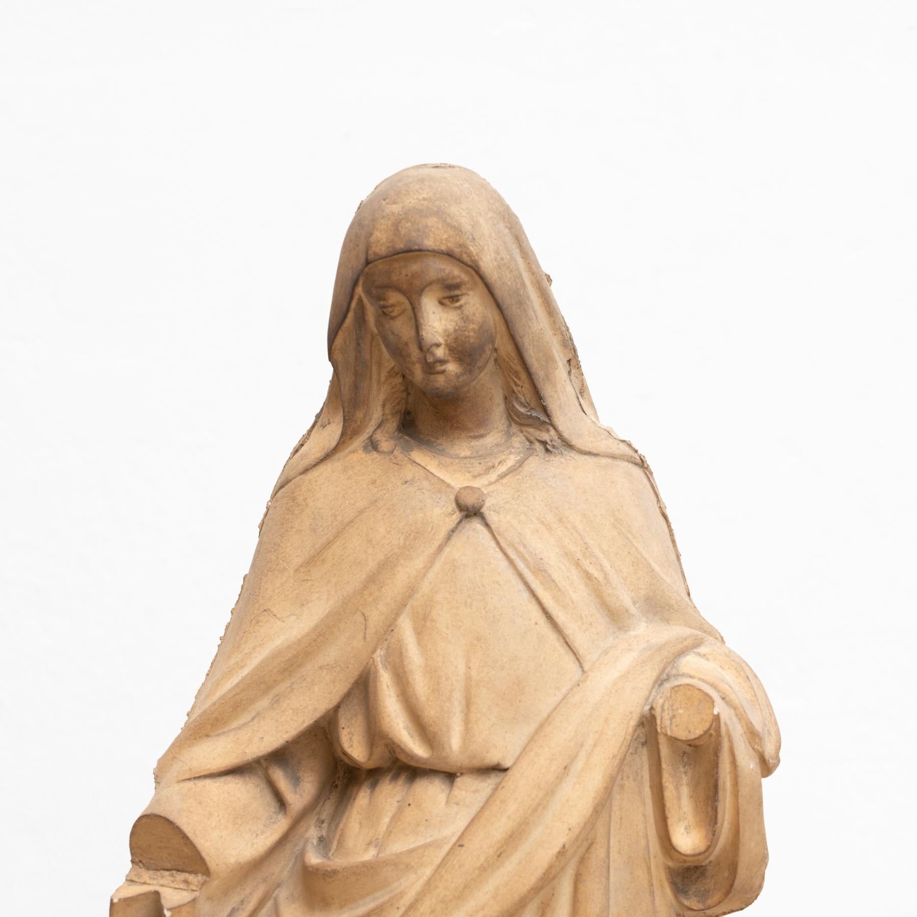 Modern Plaster Virgin Traditional Figure, circa 1950 For Sale