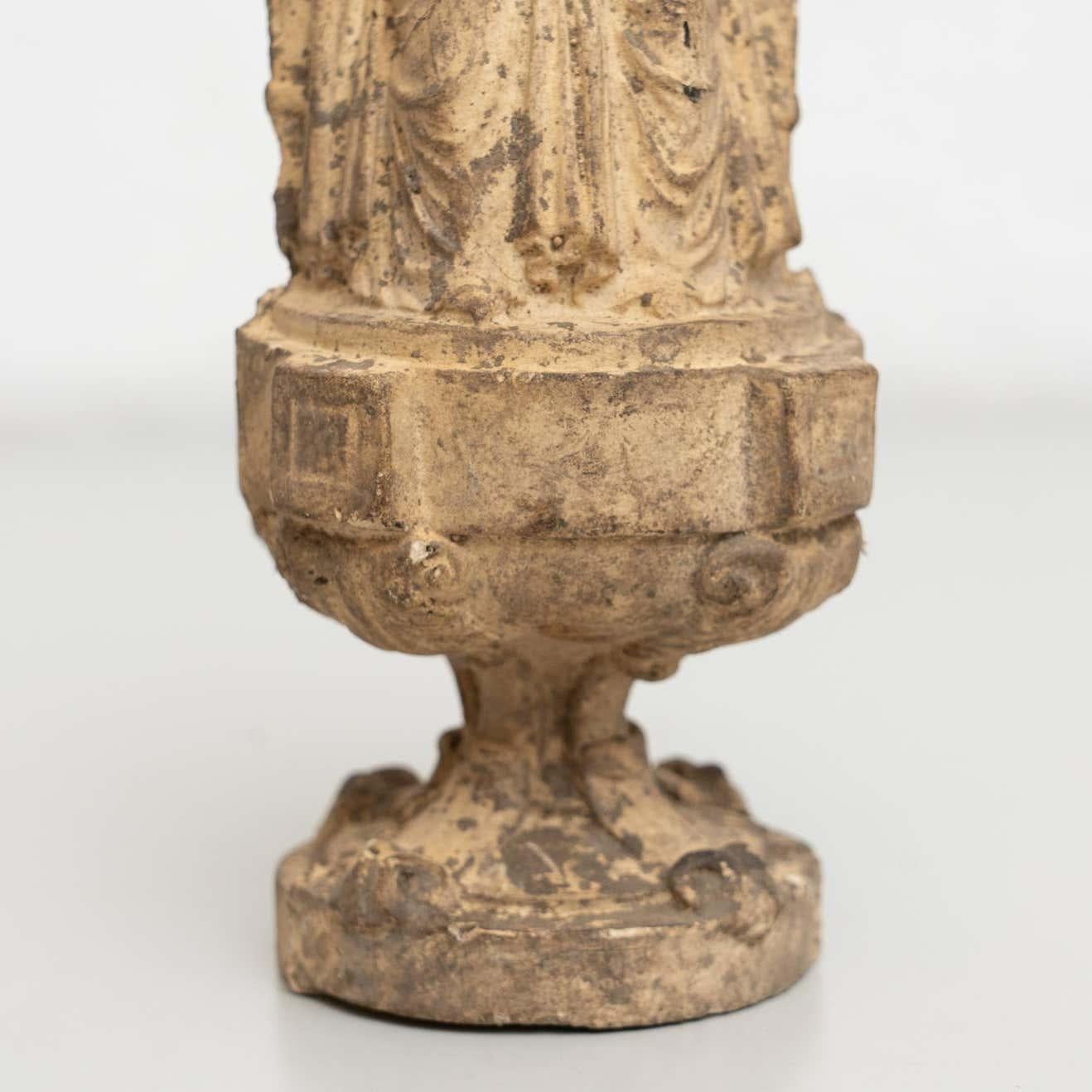 Spanish Plaster Virgin Traditional Figure, circa 1950 For Sale