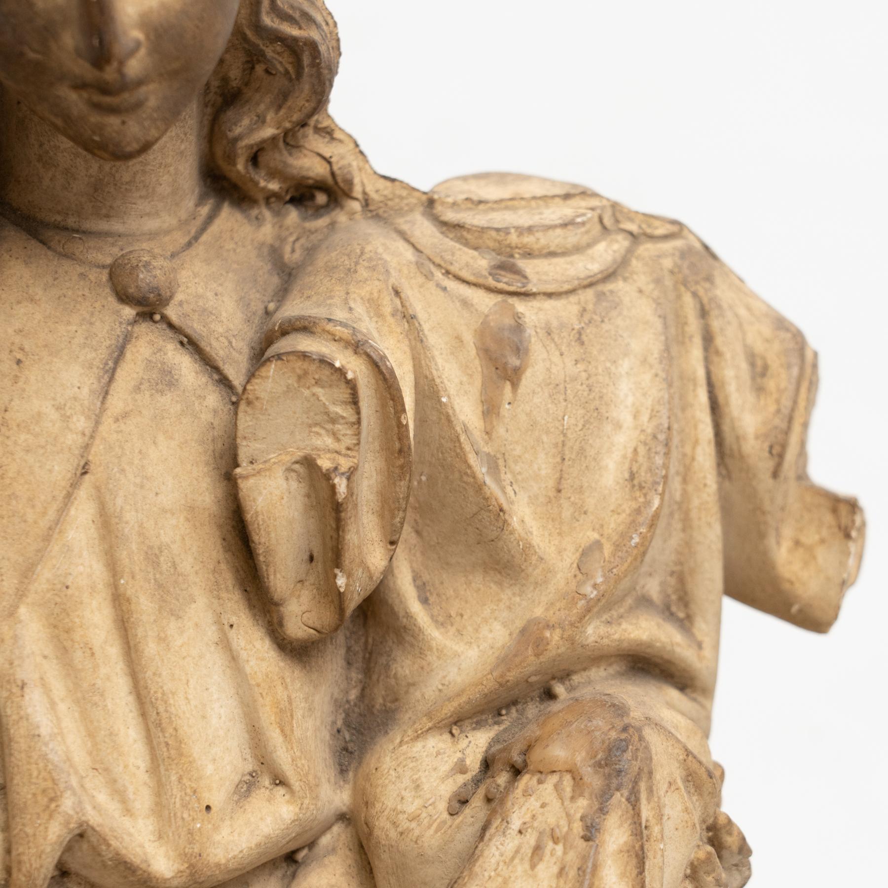 Plaster Virgin Traditional Figure, circa 1950 For Sale 1