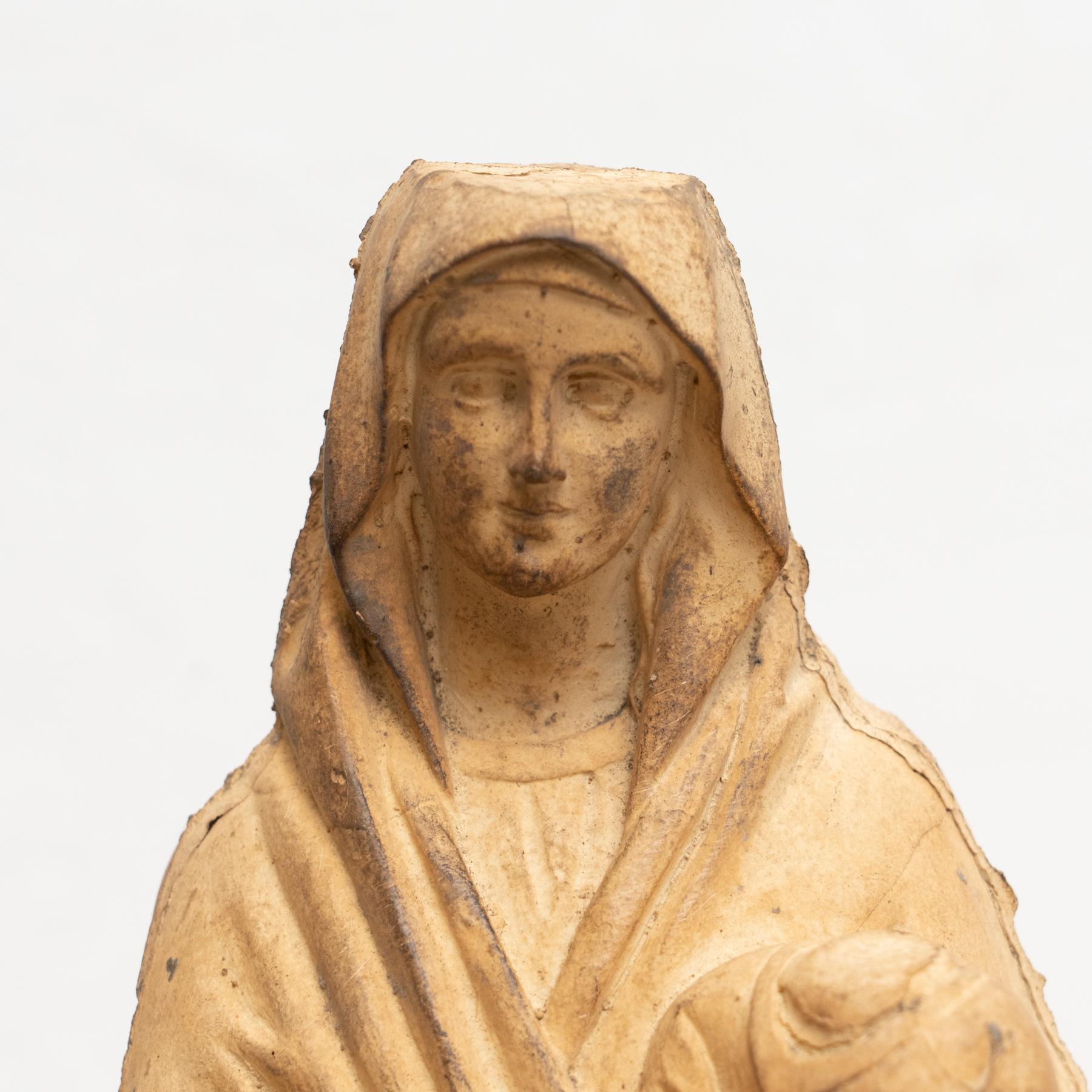 Plaster Virgin Traditional Figure, circa 1950 For Sale 1