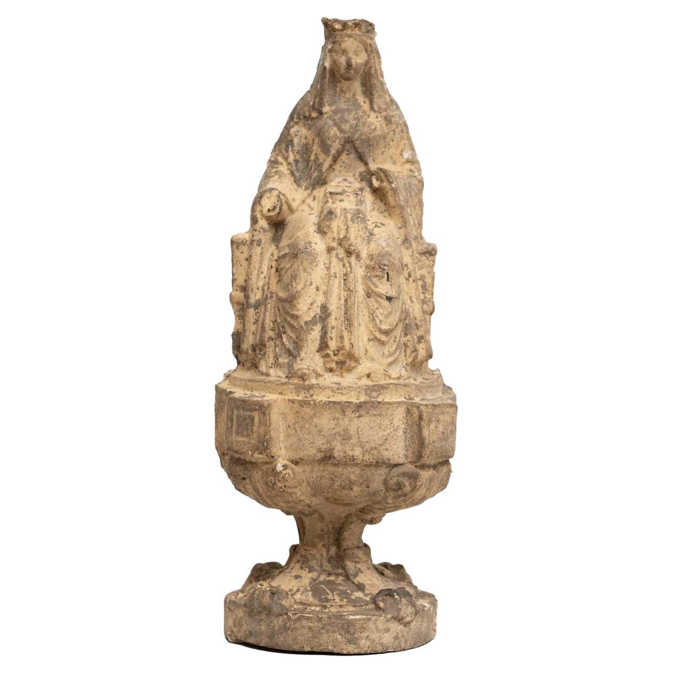 Plaster Virgin Traditional Figure, circa 1950