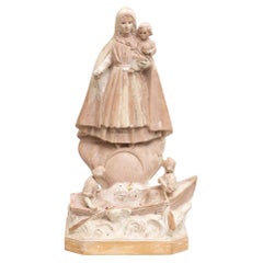 Plaster Virgin Traditional Figure, circa 1950