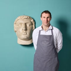 Plaster Wall Hanging Bust of Colossus After the Antique