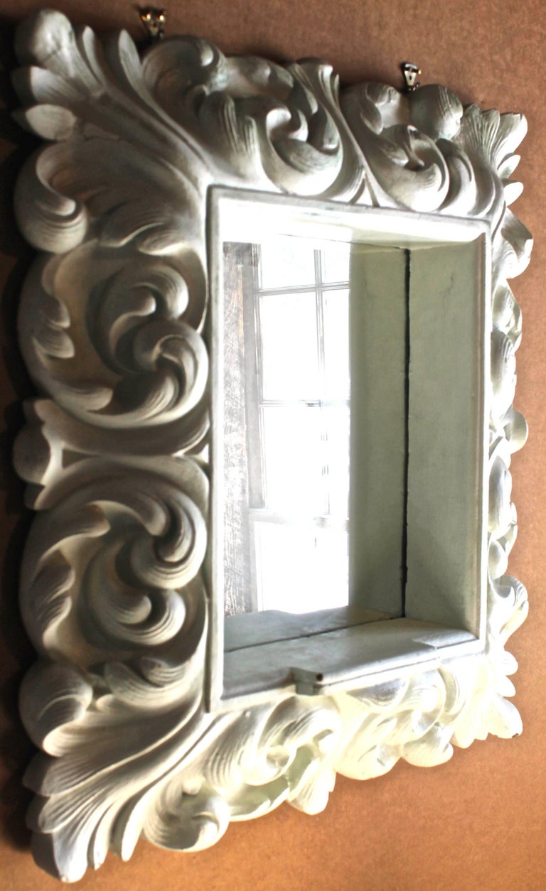 Plaster Wall Mirror in Dorothy Draper Style Hollywood Regency For Sale