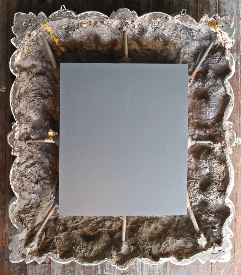 Plaster Wall Mirror in Dorothy Draper Style Hollywood Regency For Sale