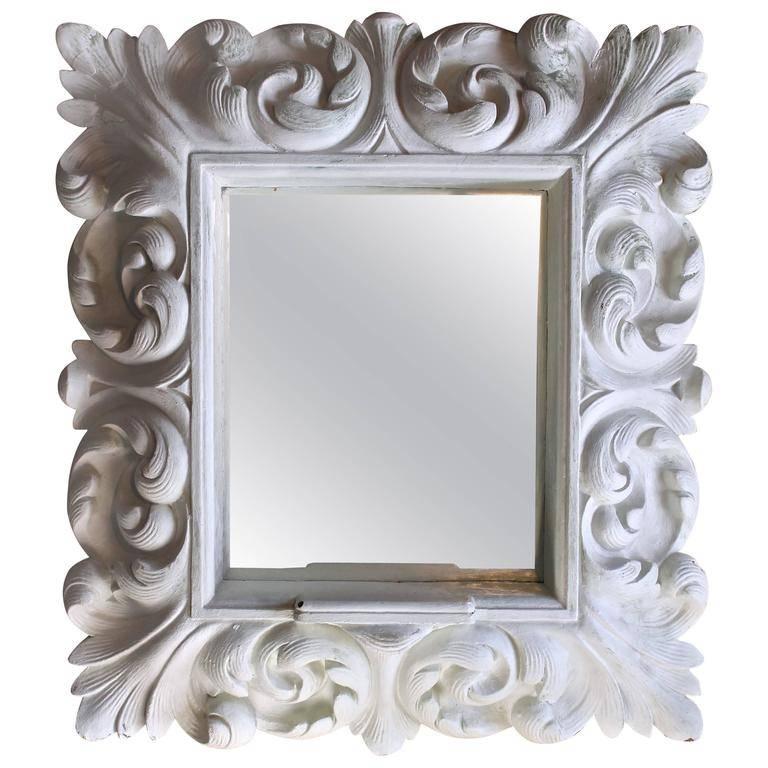 Plaster Wall Mirror in Dorothy Draper Style Hollywood Regency For Sale