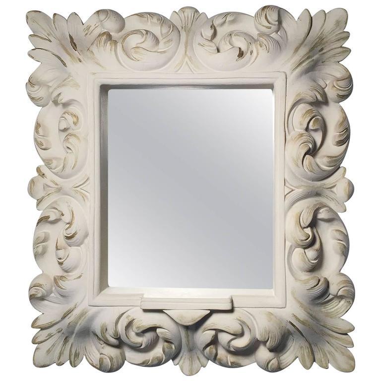 Plaster Wall Mirror Hollywood Regency For Sale at 1stDibs