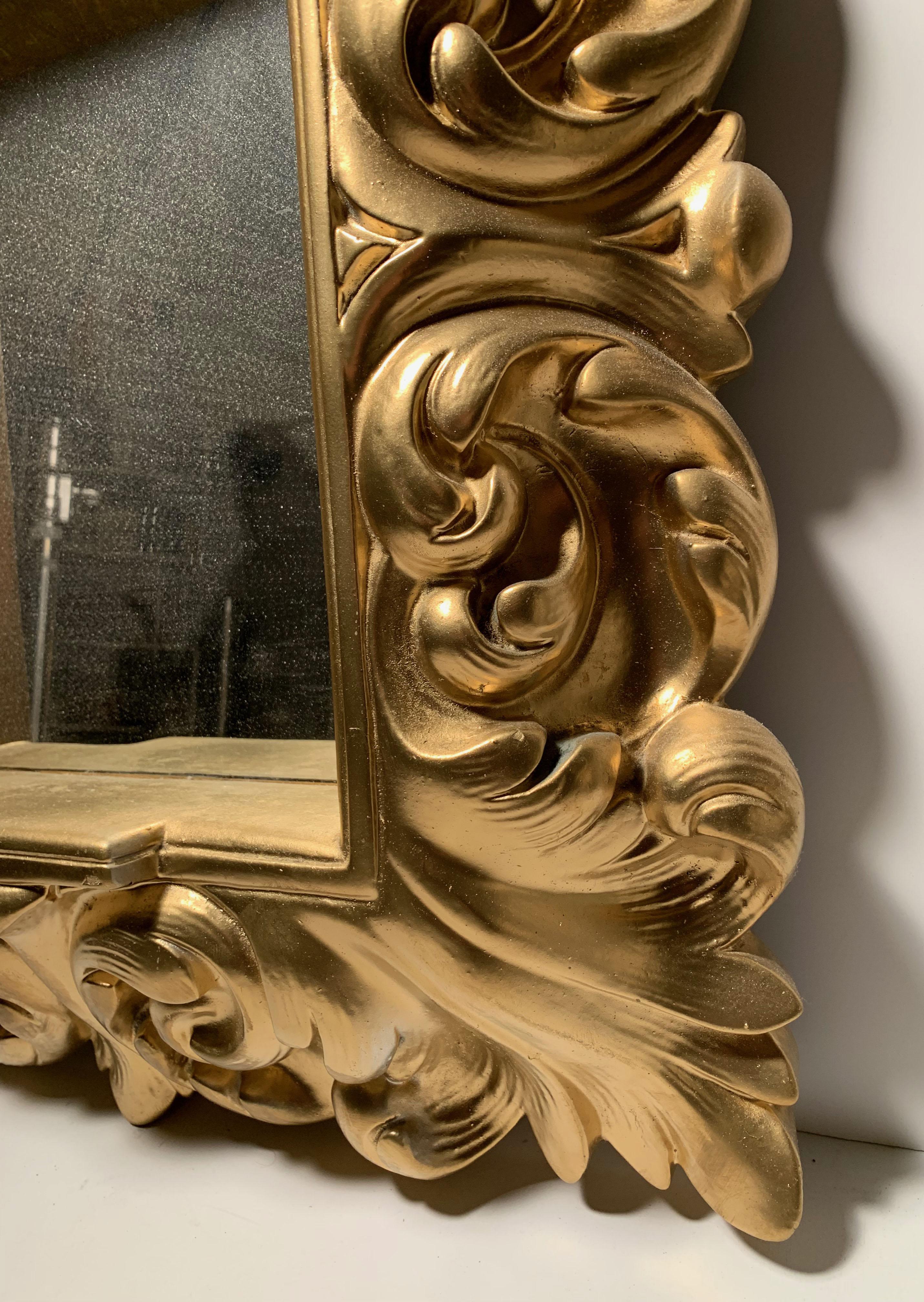 Plaster Wall Mirror Hollywood Regency In Good Condition For Sale In Chicago, IL
