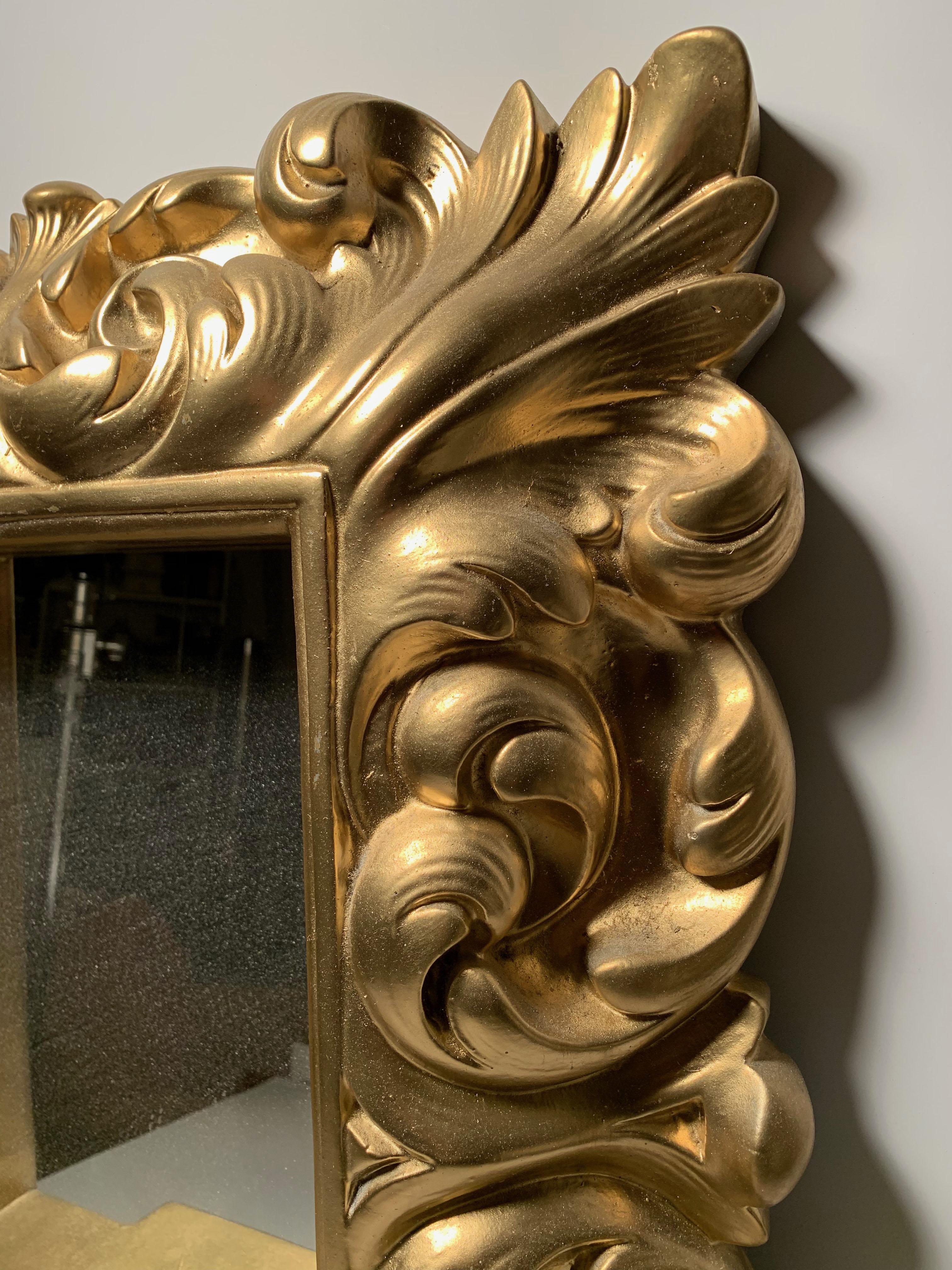 20th Century Plaster Wall Mirror Hollywood Regency For Sale