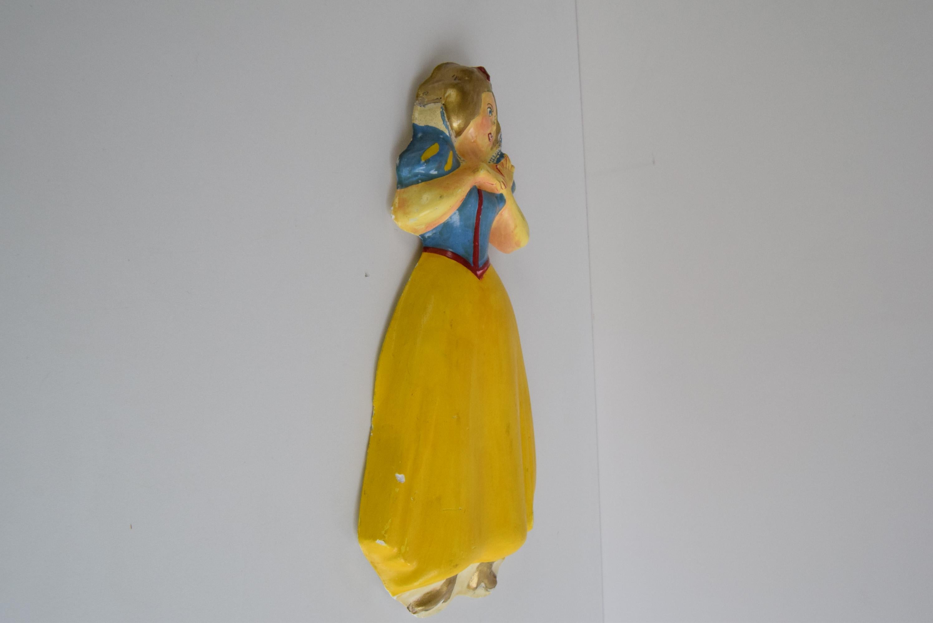 Mid-20th Century Plaster Wall Sculpture / Snow White, 1950's. For Sale