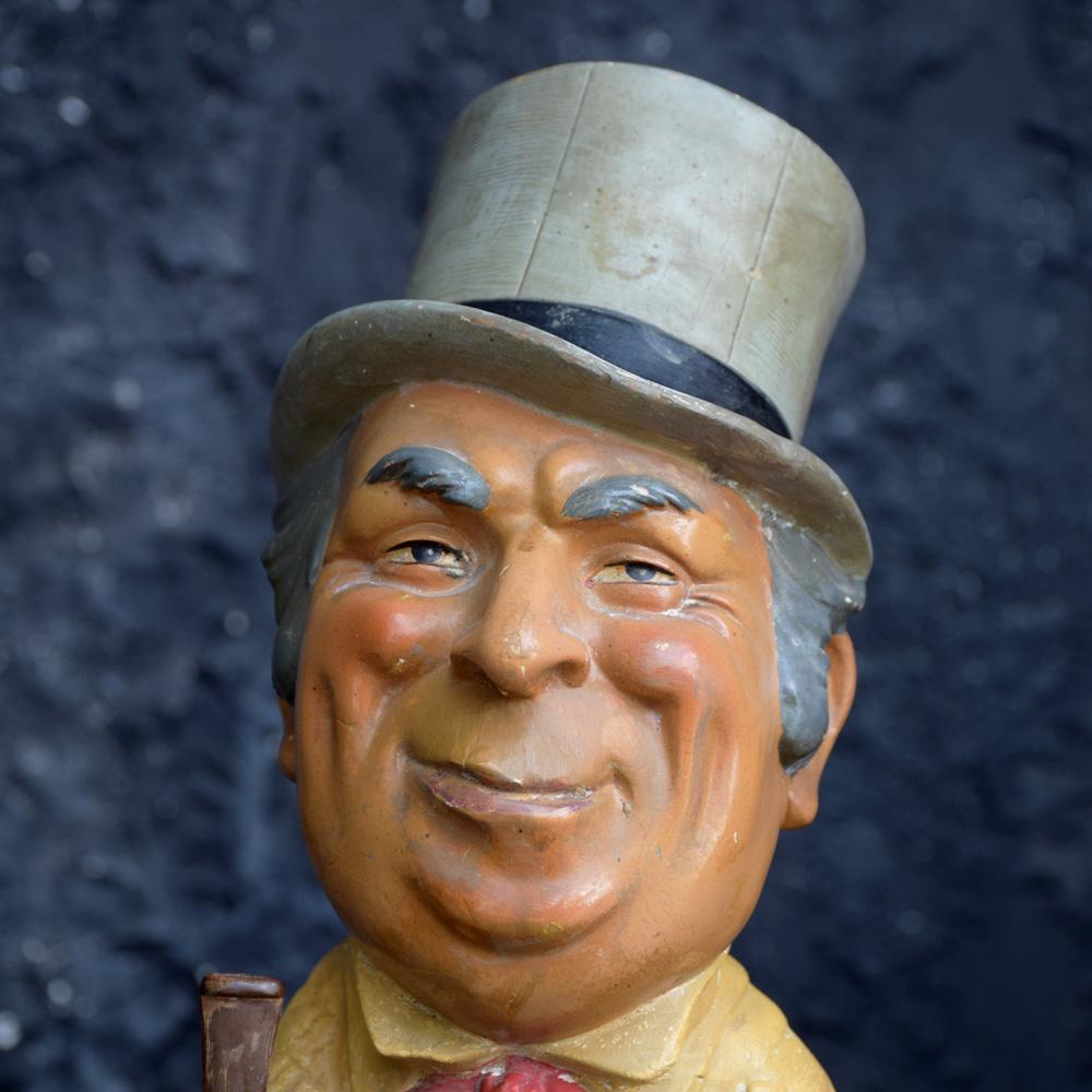 Plaster Wills & Sons fine Shagg tobacco advertising figure, circa 1935.
We are proud to offer a rare example of a circa 1930-1940 plaster Wills & Sons Fine Shagg Tobacco solid plaster advertising figure. Stamped with its original code (ITC 9161)