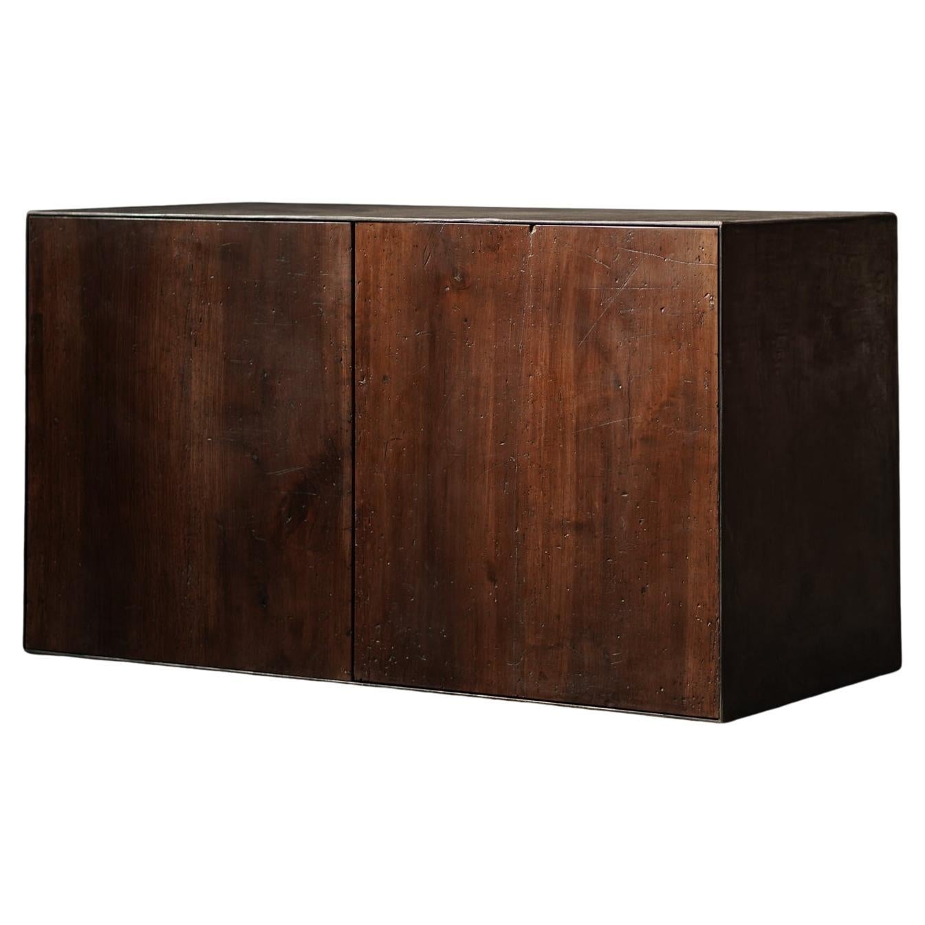 Armadio a due ante in gesso e Wood in vendita