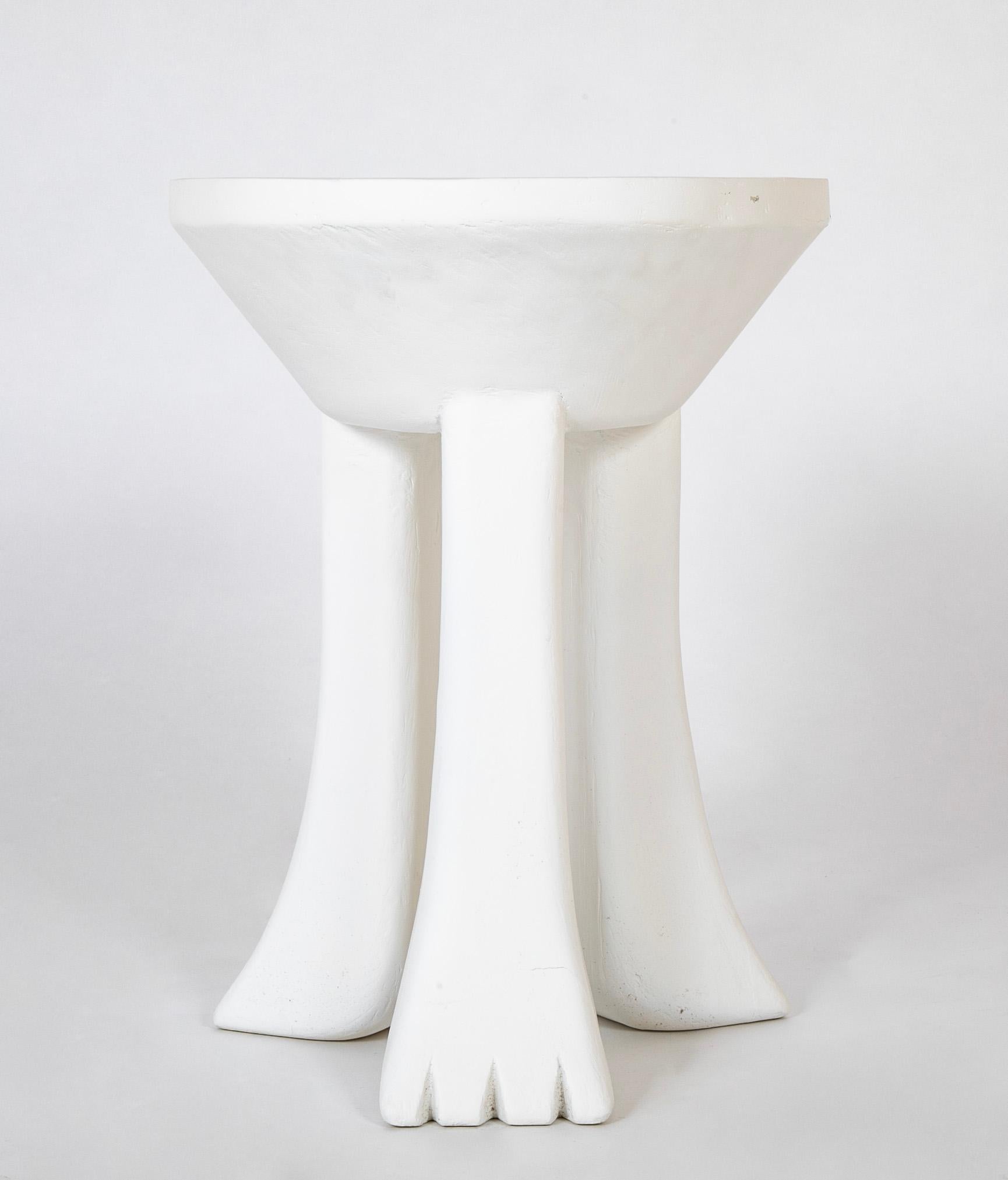 American Plastered Fiberglass 3 Legged Table in the Style of John Dickinson For Sale