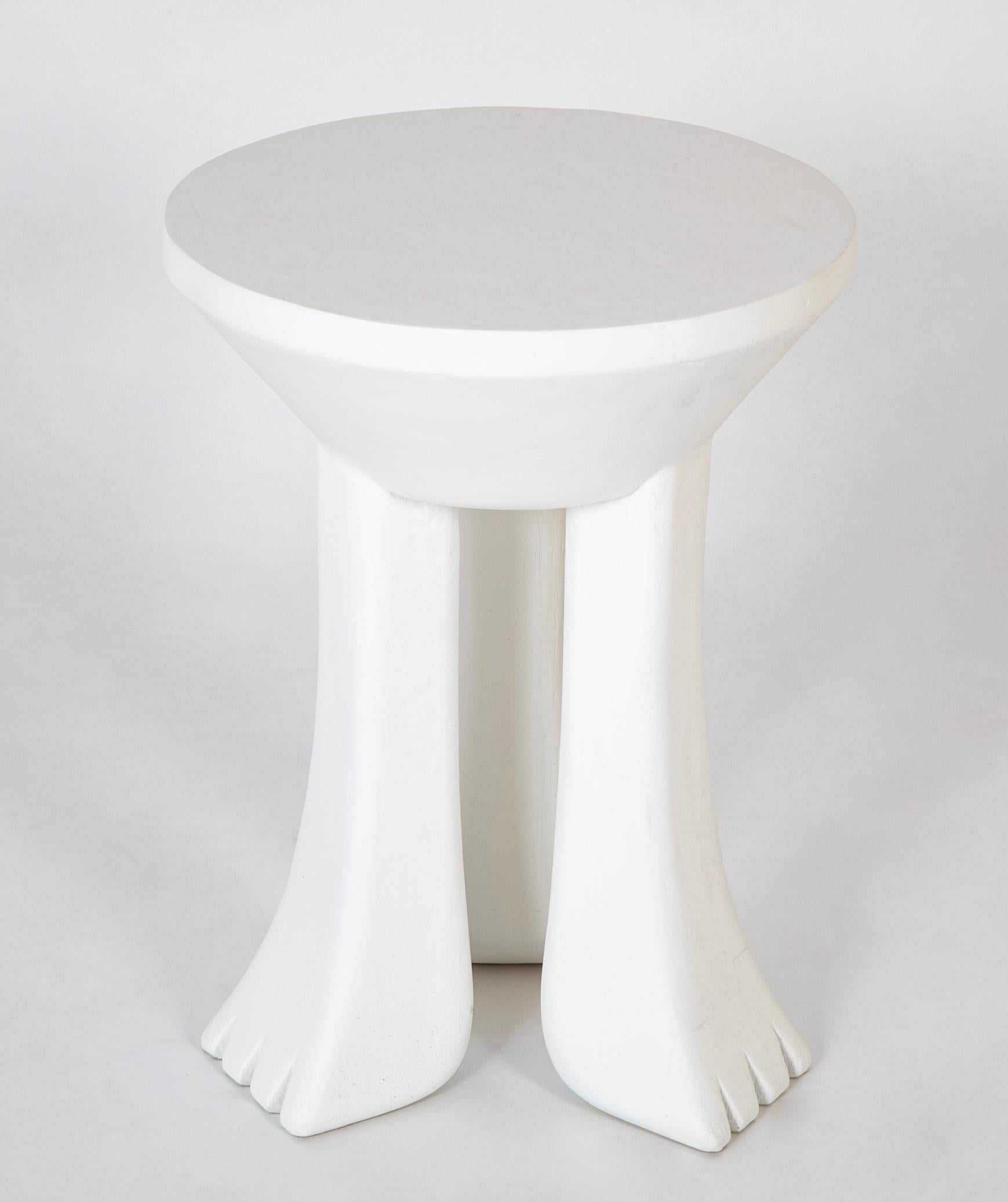 Plastered Fiberglass 3 Legged Table in the Style of John Dickinson In Good Condition For Sale In Stamford, CT