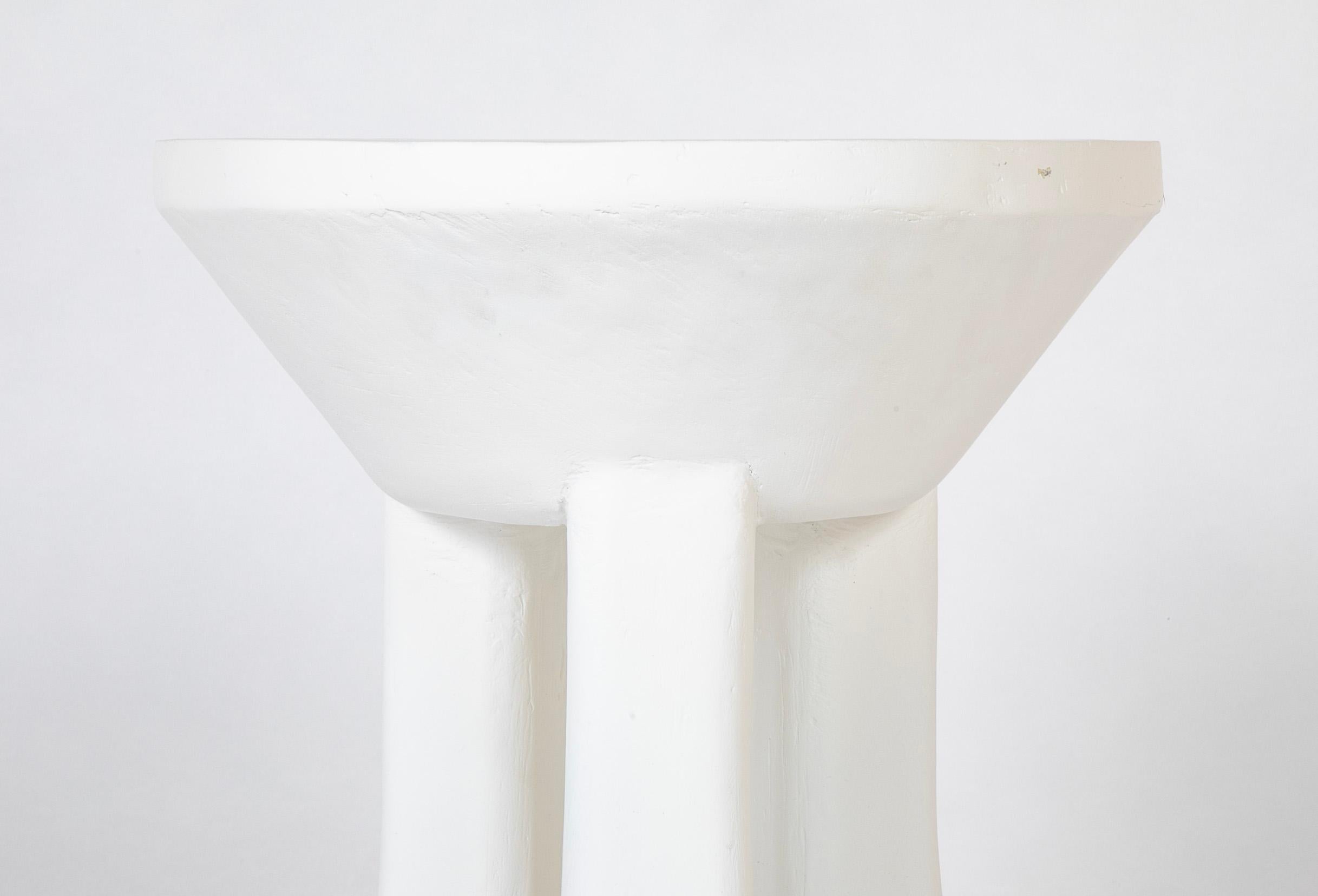 Plastered Fiberglass 3 Legged Table in the Style of John Dickinson For Sale 1