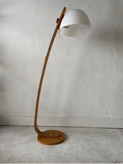 Plastic and Bent Wood Body Space Age Floor Lamp by Temde, 1970s, Switzerland