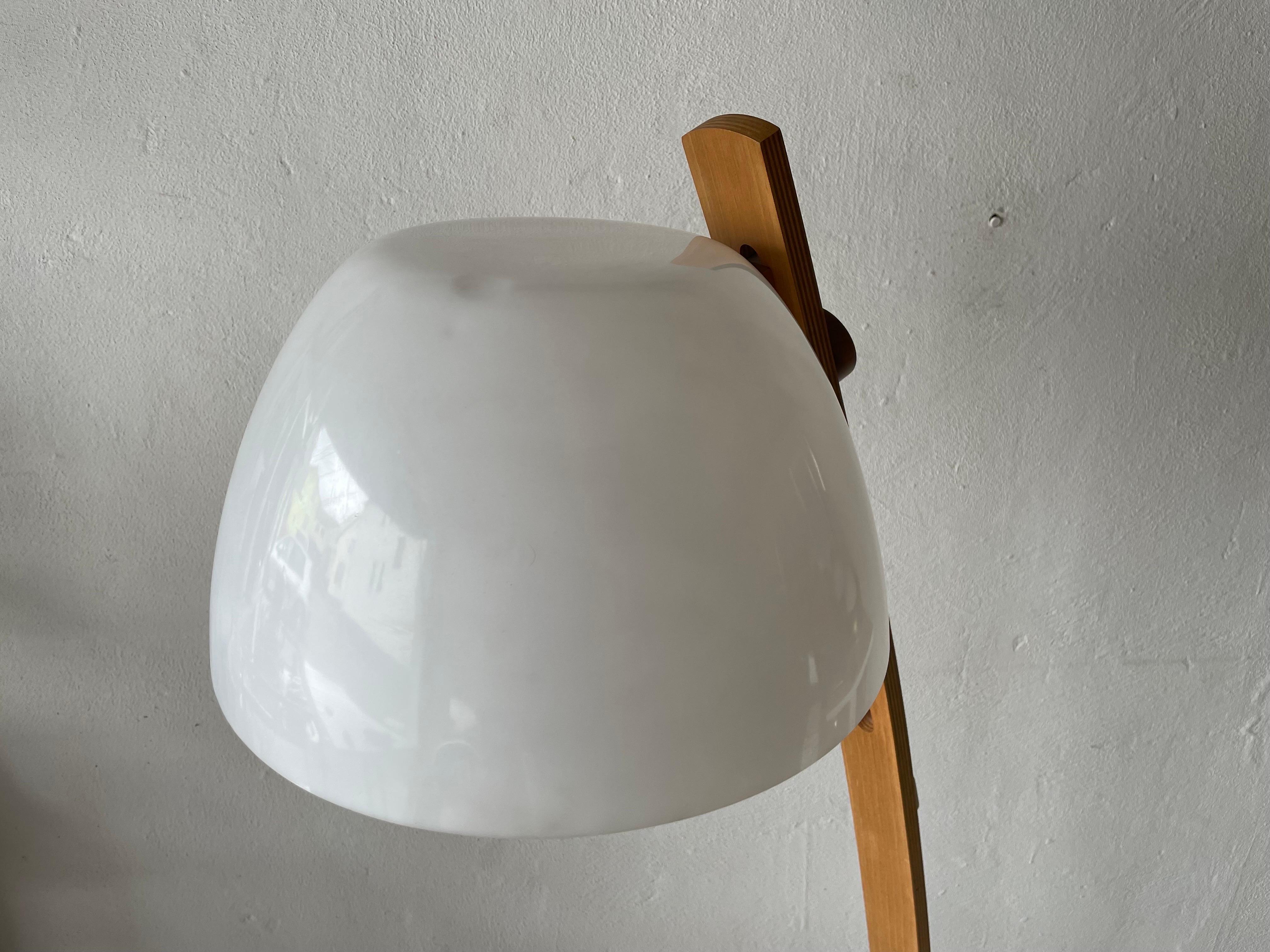 Plastic and Bent Wood Body Space Age Floor Lamp by Temde, 1970s, Switzerland 2