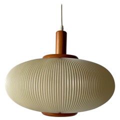 Plastic and Wood Ceiling Lamp, 1960s, Denmark