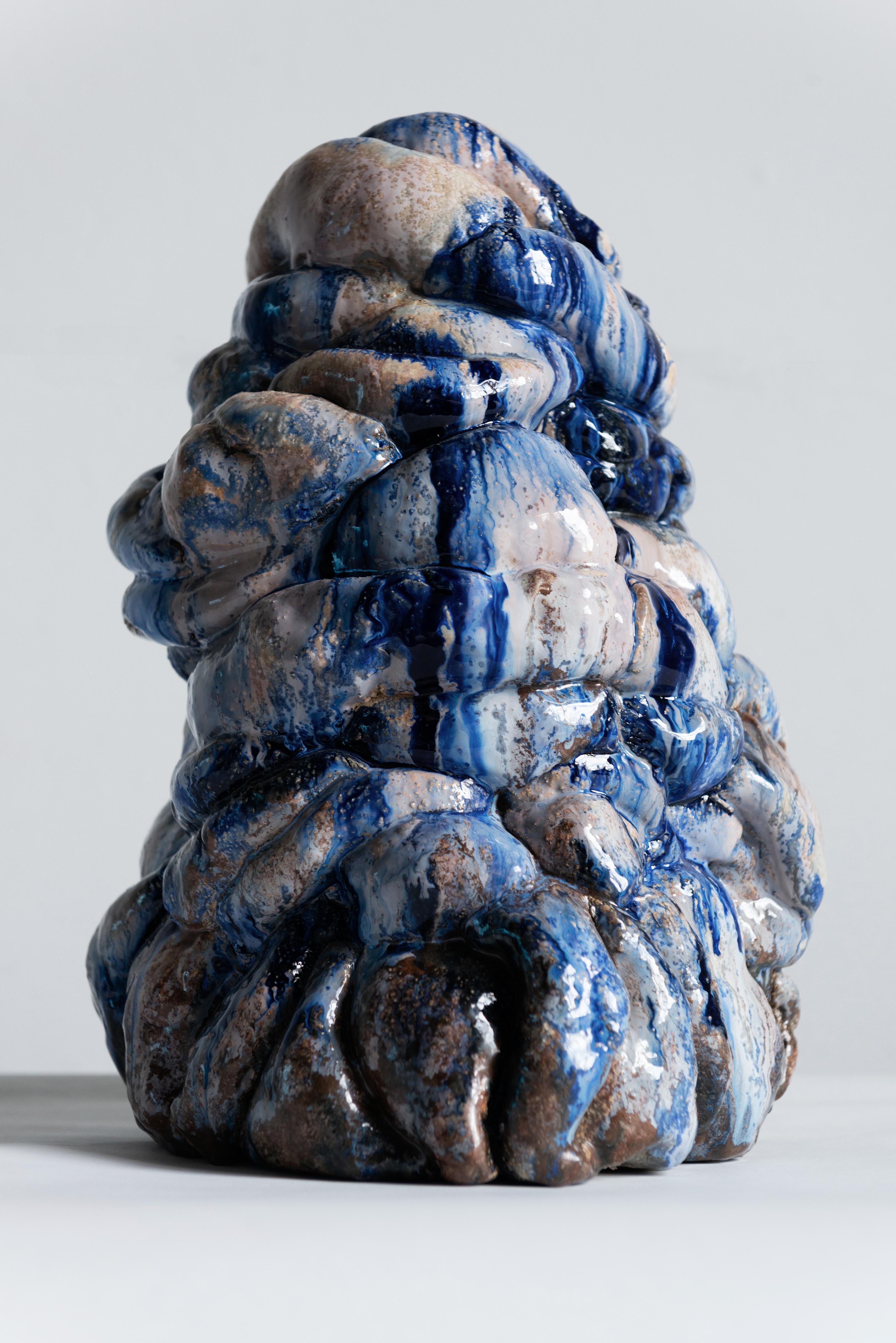 Plastische blaue Kunststoff-Skulptur von Natasja Alers (Moderne) im Angebot