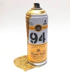 "PARTY! - Glitter Gold" Custom Spray Cans Limited Edition Mixed Media Art