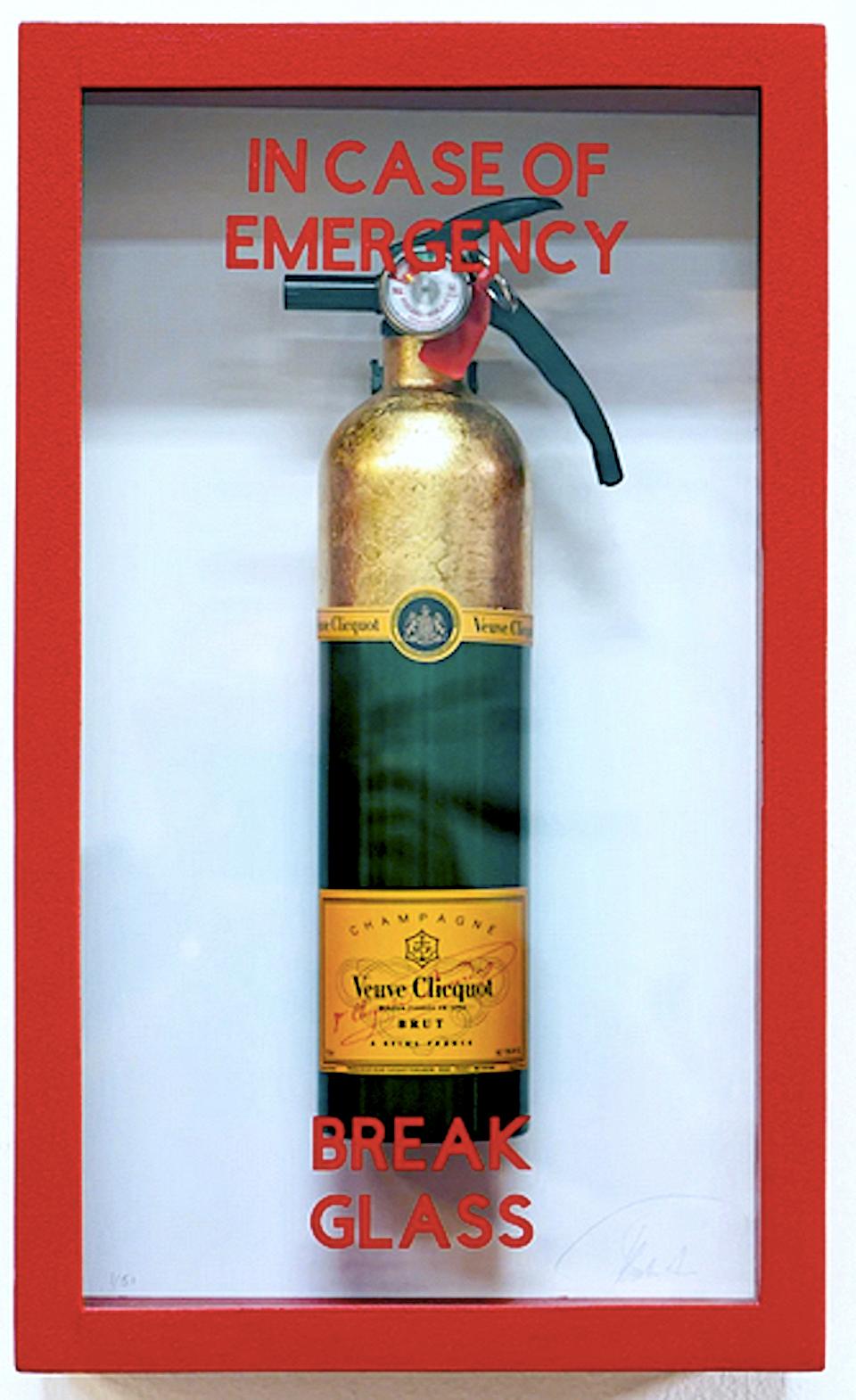 "In Case Of Emergency - Compact Moet  Fire Extinguisher" - Mixed Media Art by Plastic Jesus