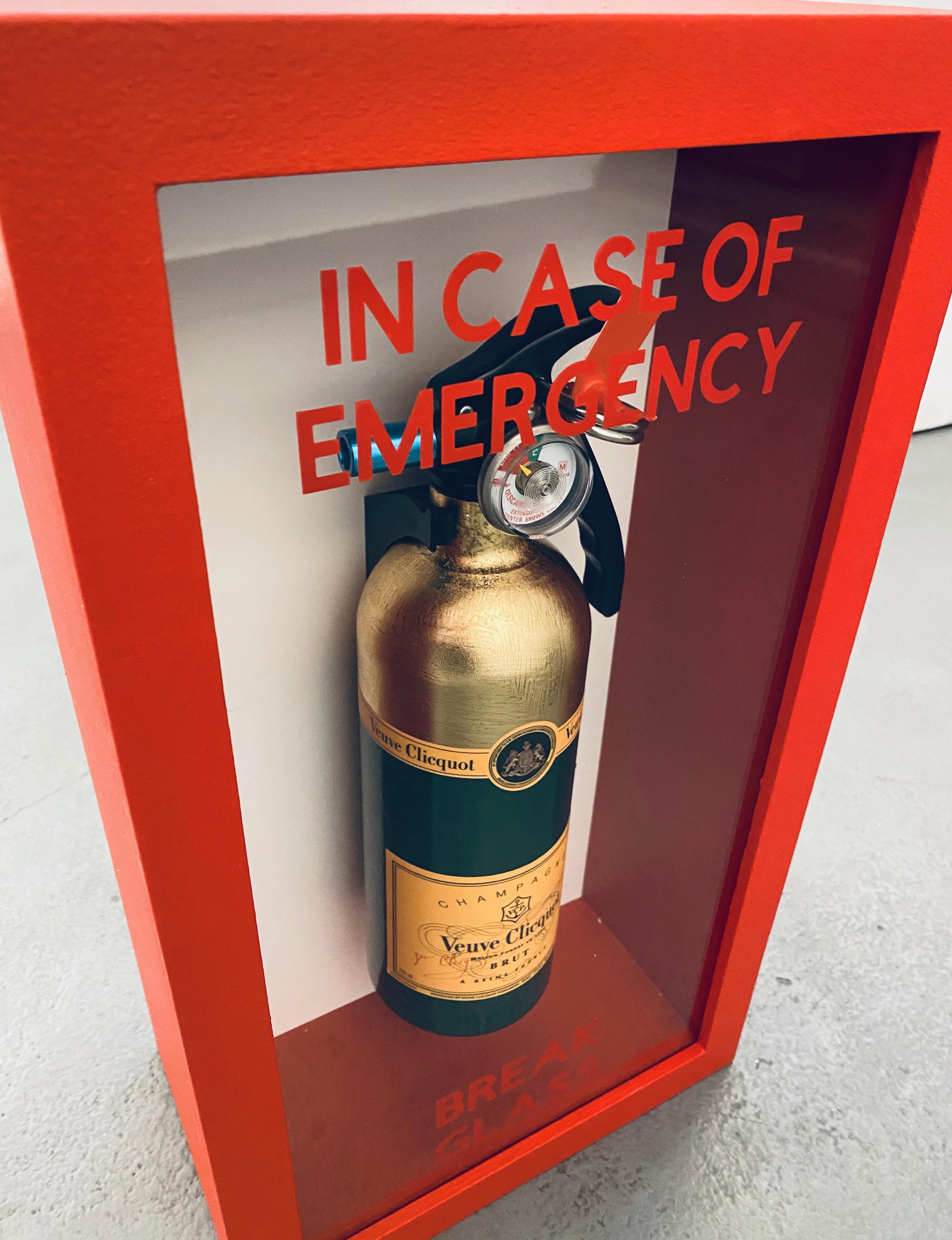 Bespoke Metal bodied fire extinguisher in deep glass fronted case. Mixed media, Edition of 10. Easy wall mount with French cleat.

Plastic Jesus:
Born : London (United Kingdom)
Current Location: Los Angeles
  
Huffington Post - Best street art of