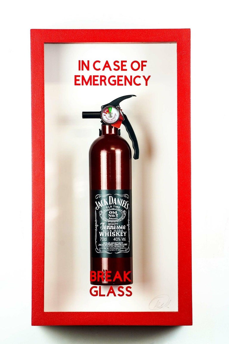 "In Case Of Emergency - Jack Daniels Midi Fire Extinguisher" - Mixed Media Art by Plastic Jesus
