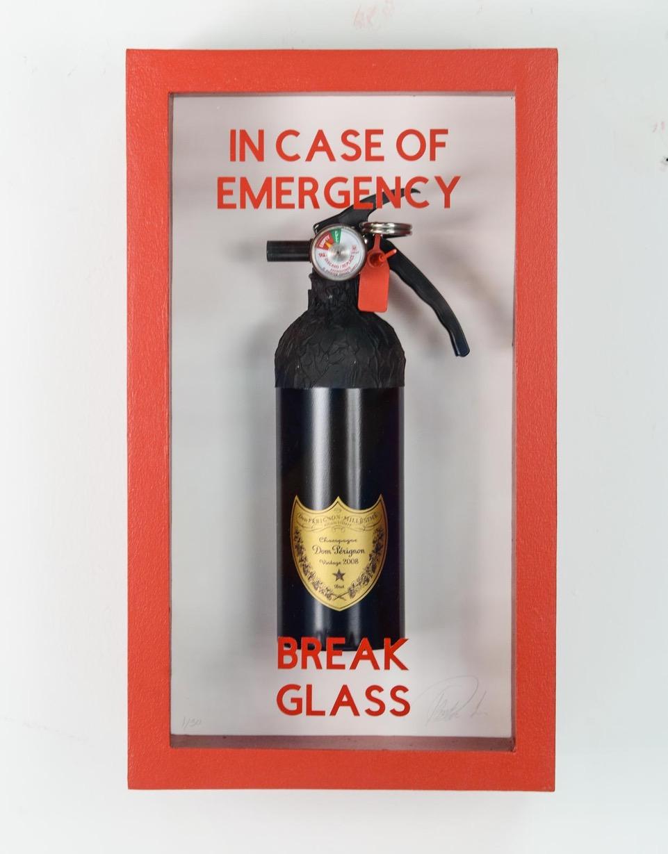 In case of Emergency-  Mini Dom Perignon Fire Extinguisher" - Mixed Media Art by Plastic Jesus