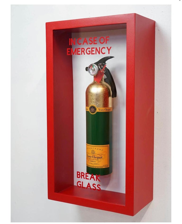 Bespoke Metal bodied fire extinguisher in deep glass fronted case. Mixed media, Edition of 50. - Easy wall mount with French cleat. Signed and numbered.

Plastic Jesus:
Born : London (United Kingdom)
Current Location: Los Angeles
  
Huffington Post