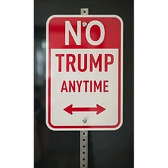 "No Trump Anytime" – Stencil Acrylic on Metal in Black Shadow Box