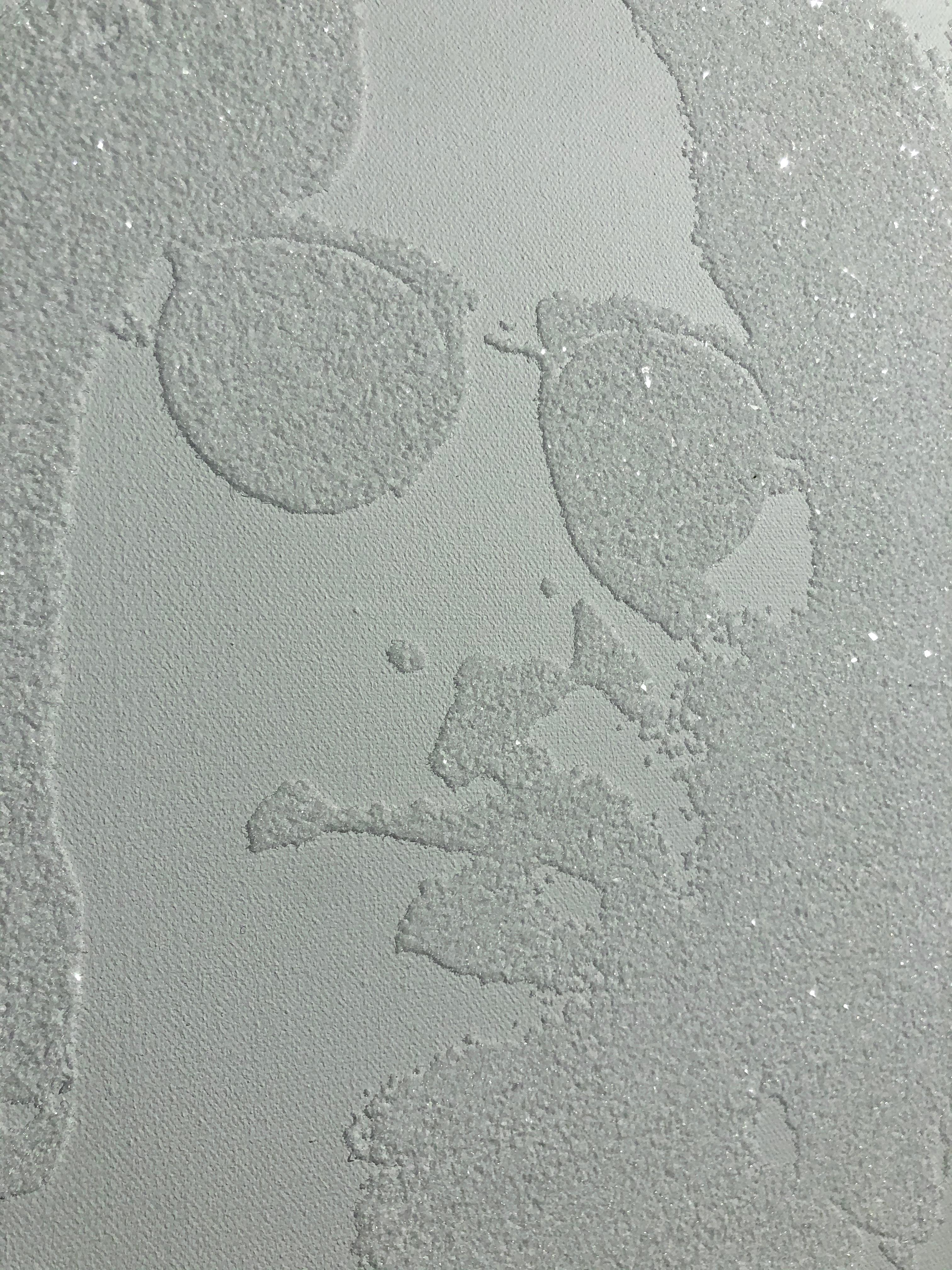 Working Class Hero - Lennon NYC - White Diamonds on Canvas - 1/1 - Contemporary Mixed Media Art by Plastic Jesus