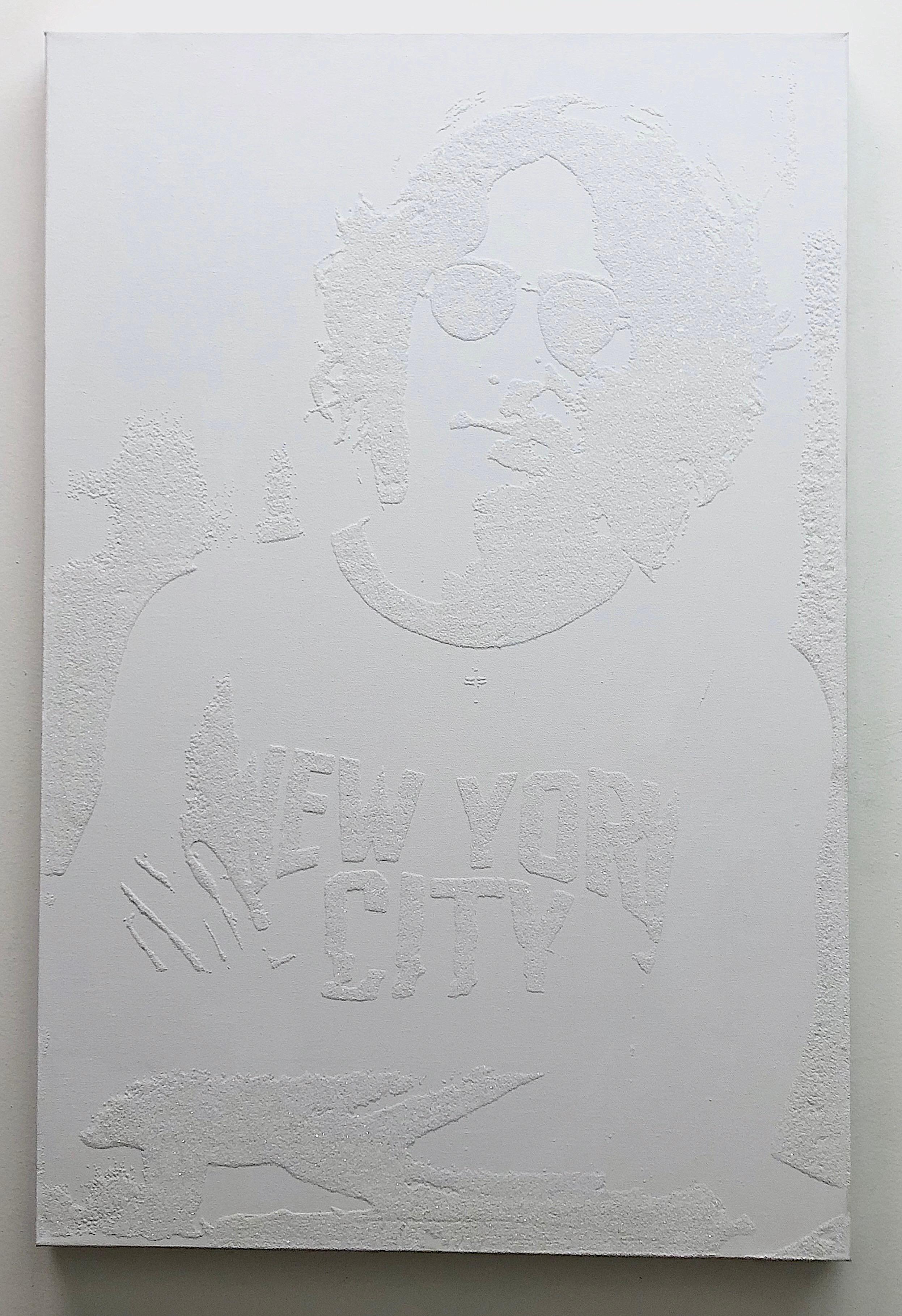 Working Class Hero - Lennon NYC - White Diamonds on Canvas - 1/1